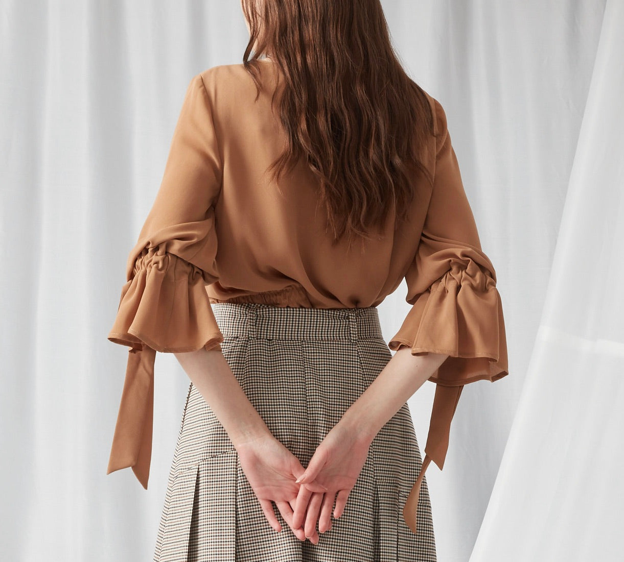 Long Sleeve Blouse - KHAKI / NAVY / WHITE / BLACK
