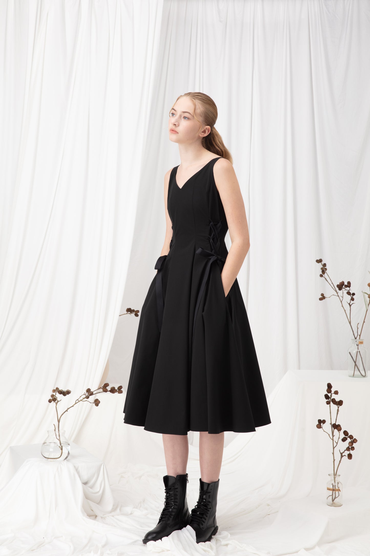 V-Neck A-Line Dress