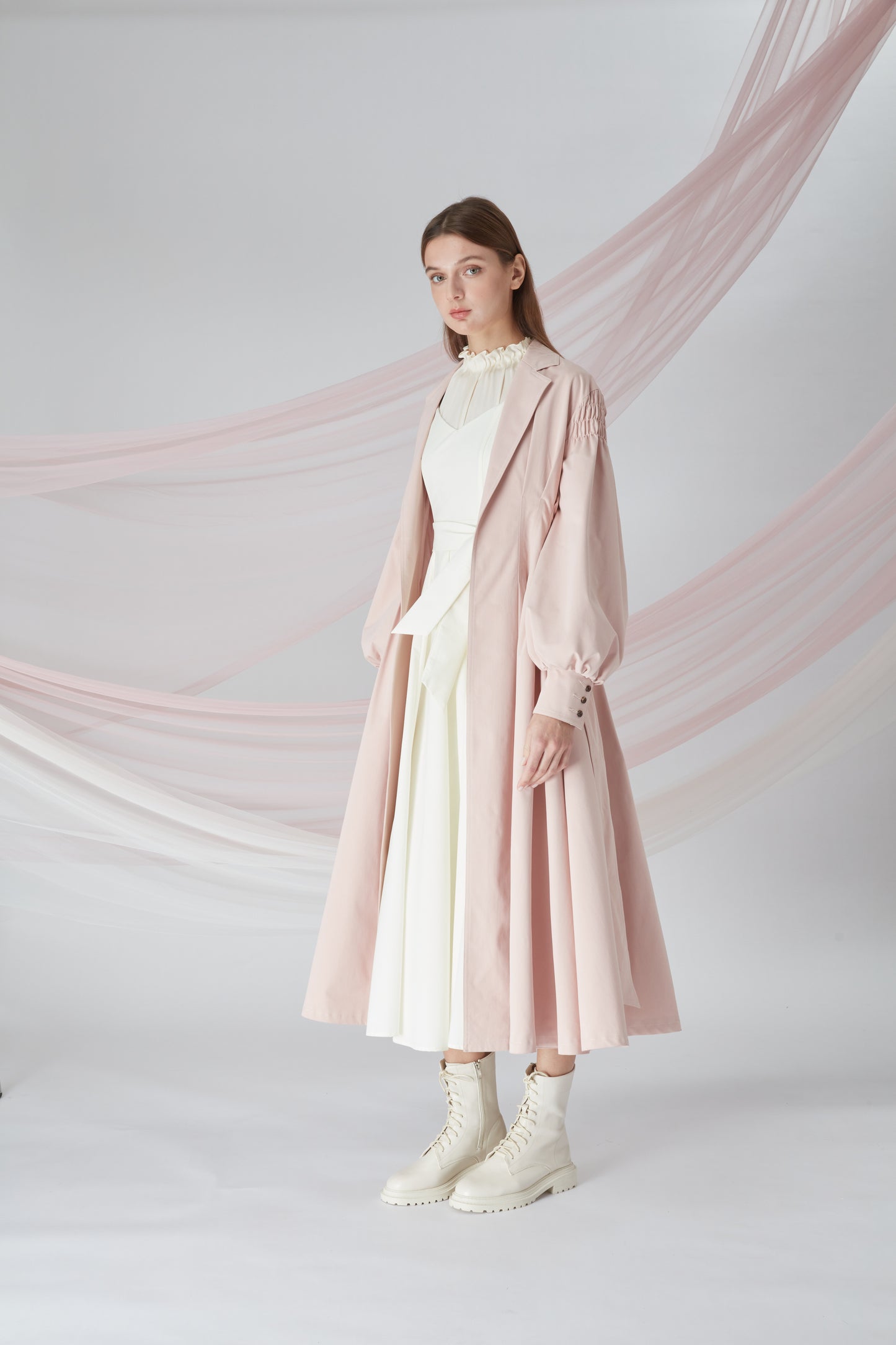 Puff Sleeve Trench Coat