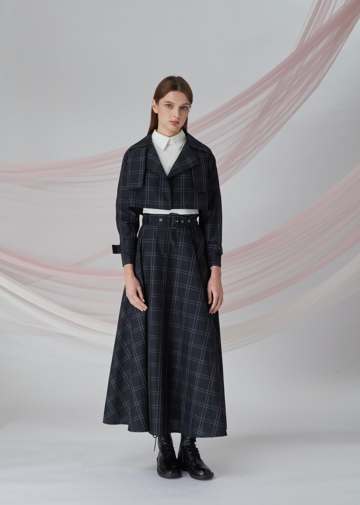 Check A Line Skirt