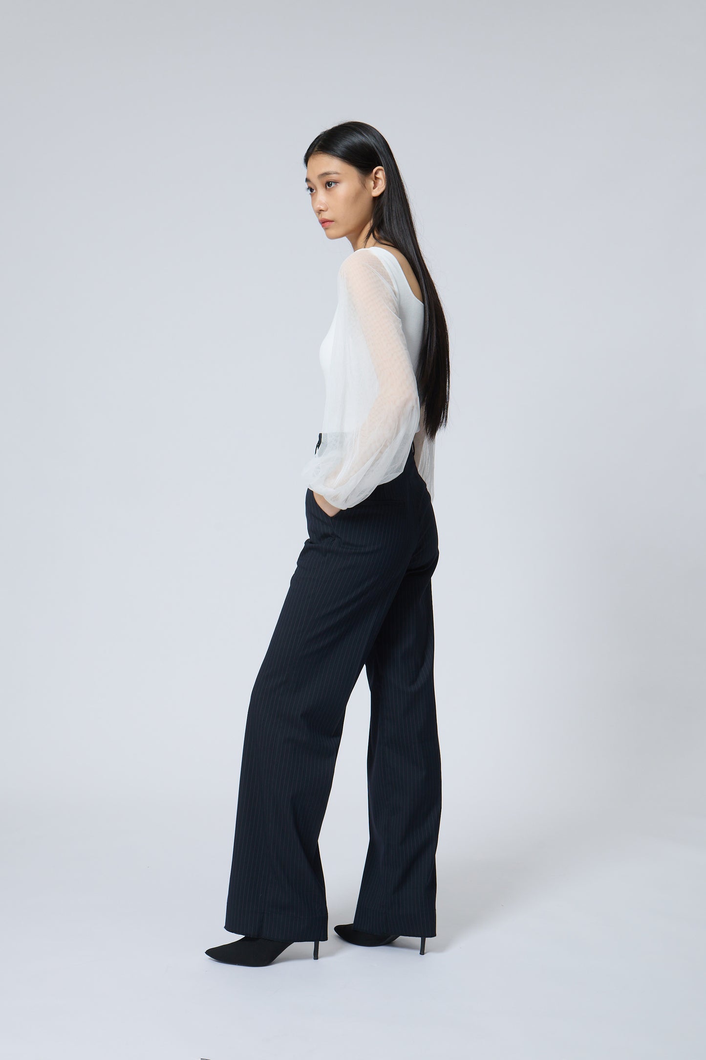 Sleek Line Wide-Leg Pants