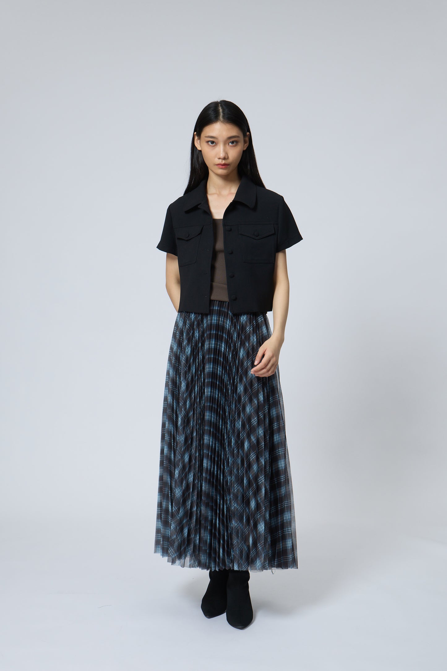 Utility Short-Sleeve Cropped Jacket