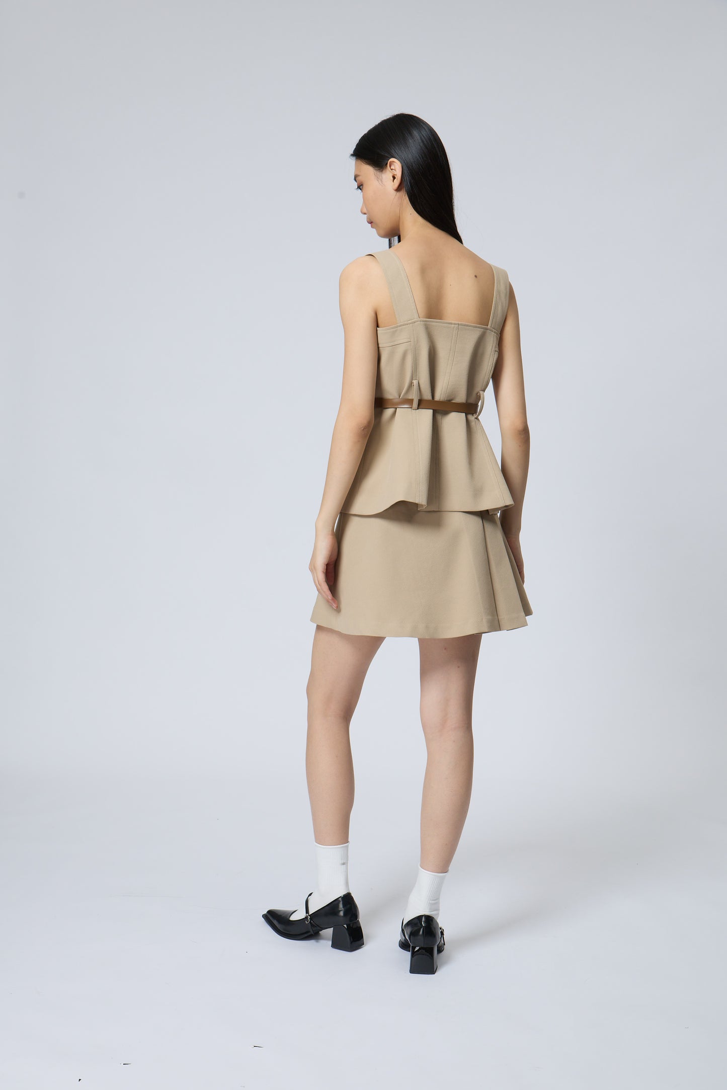 Double-Breasted Belted Tailored Vest