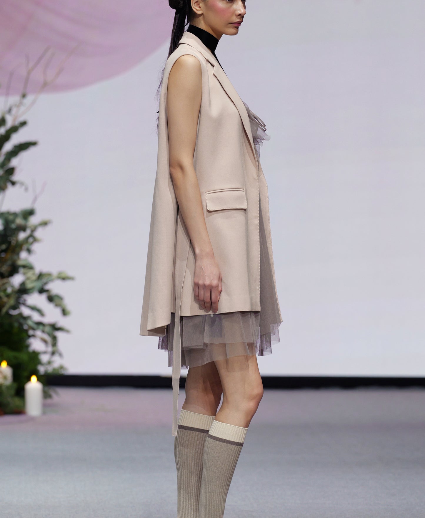 Wool Mix Sleeveless Jacket