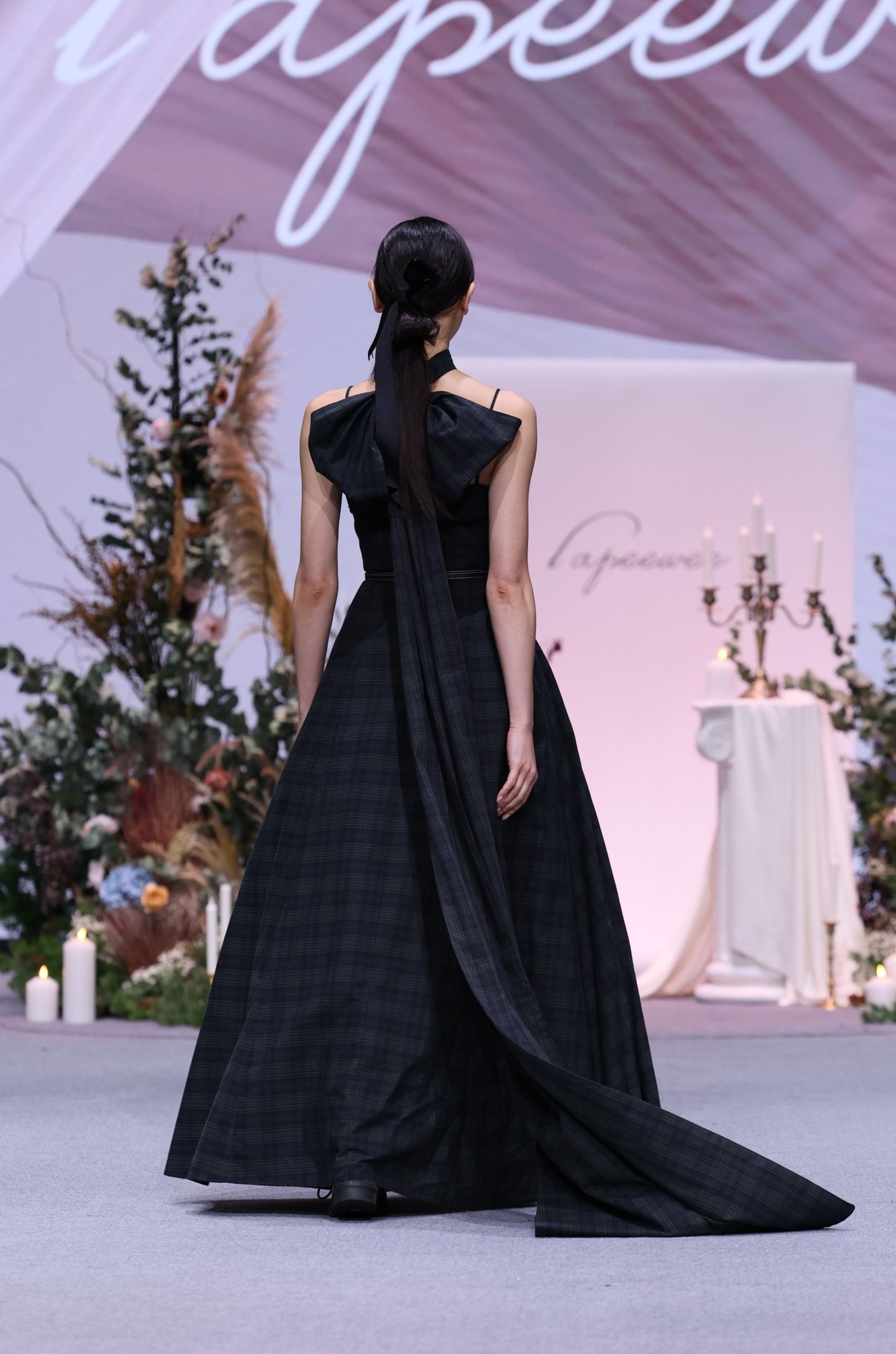 Checked Elegance Evening Dress