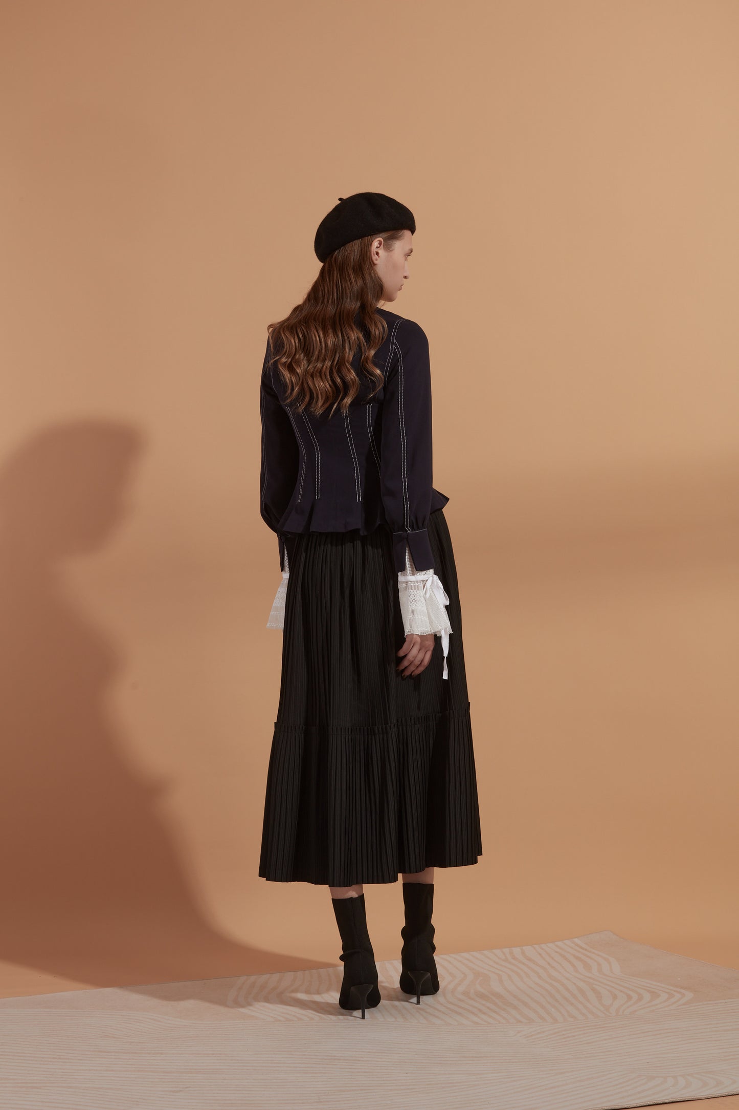 Corset detail jacket in navy