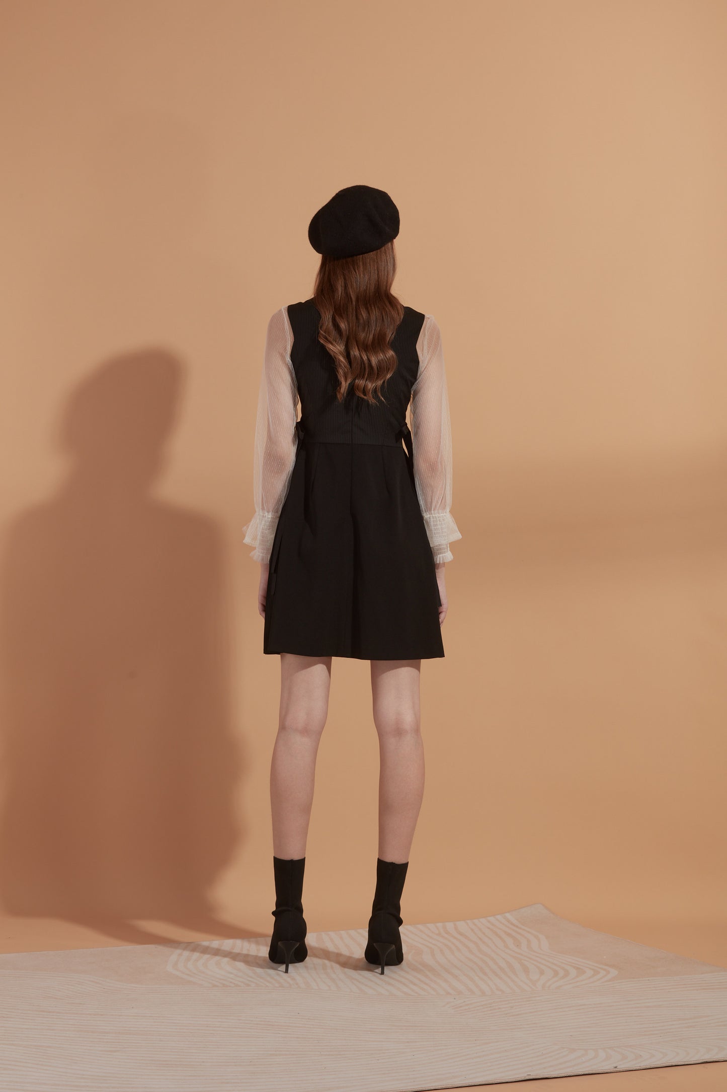 Pinstripe V-Neck Mini Dress