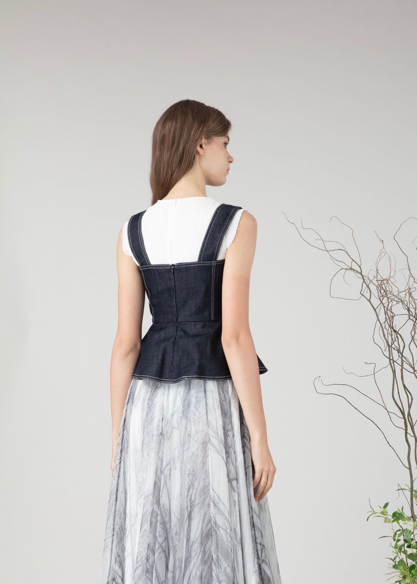 Denim corset style top