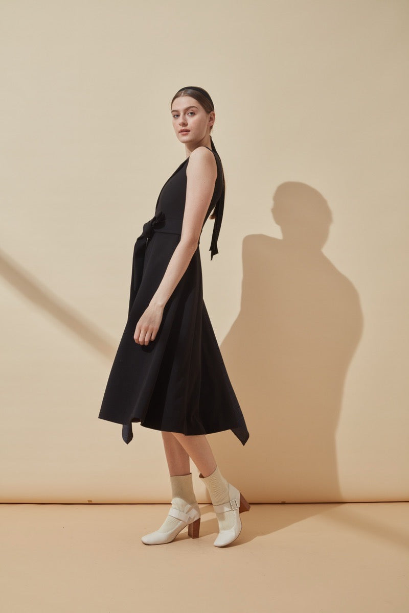 Checked pattern midi dress