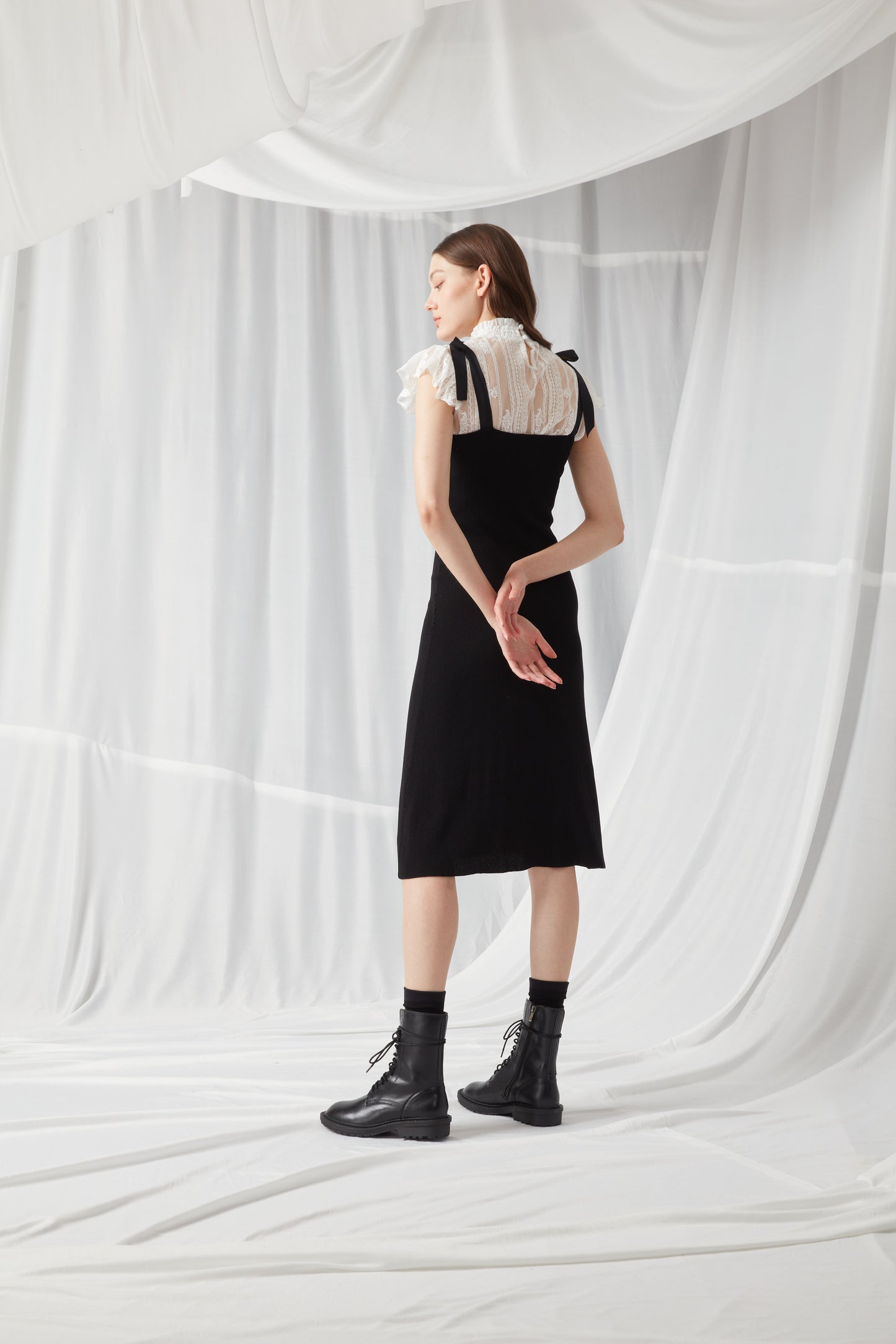 Knit Slip Dress - Black