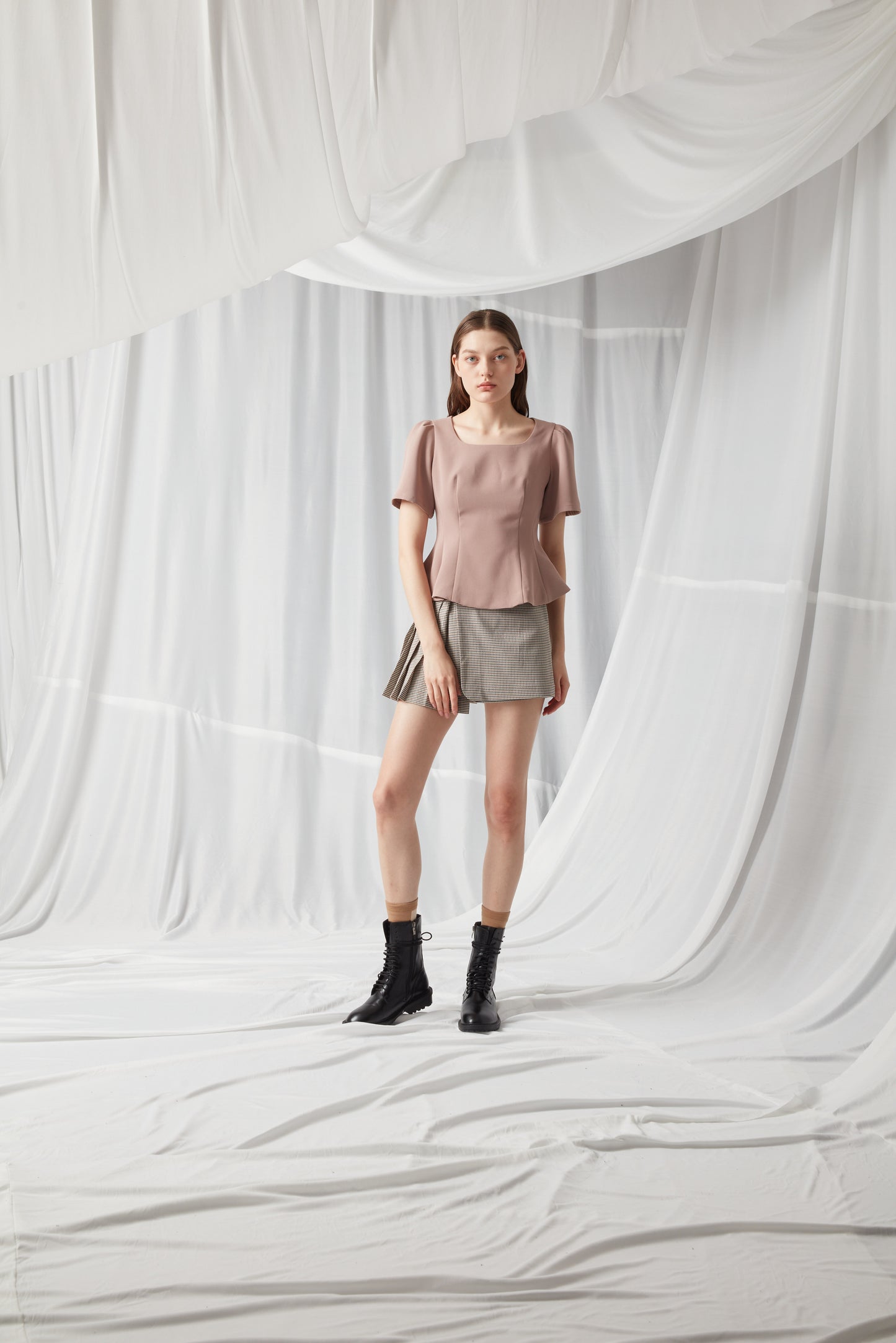 Fitted Square Neck Top - PINK