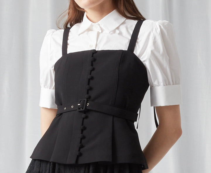 Princess Cut Short Sleeve White Top