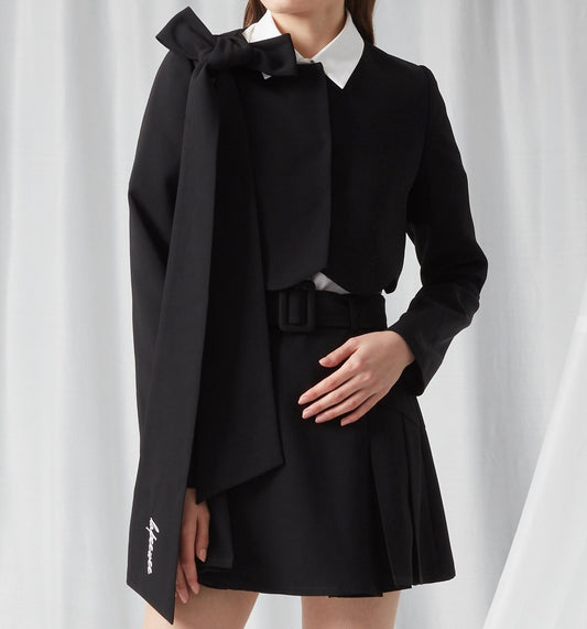 Bow Blazer - BLACK / WRITE