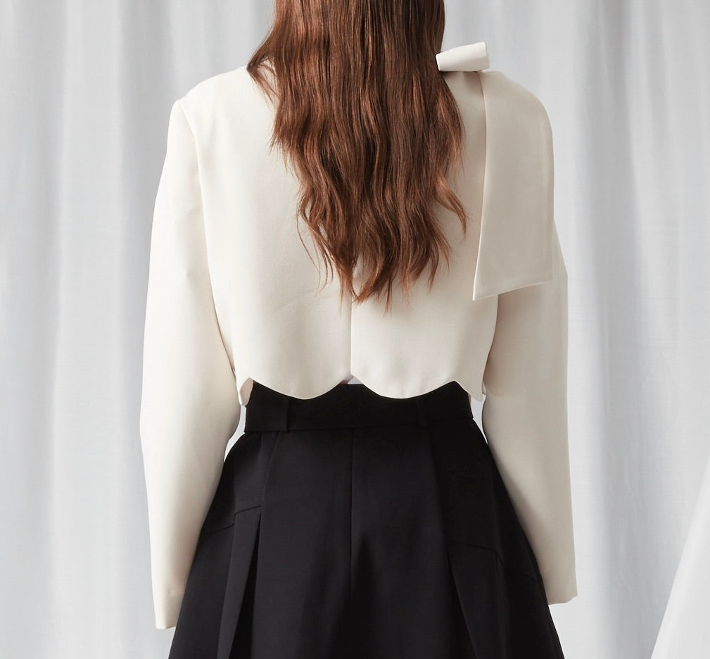 Bow Blazer - BLACK / WRITE