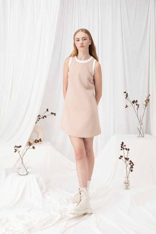 Minidress In Beige Color
