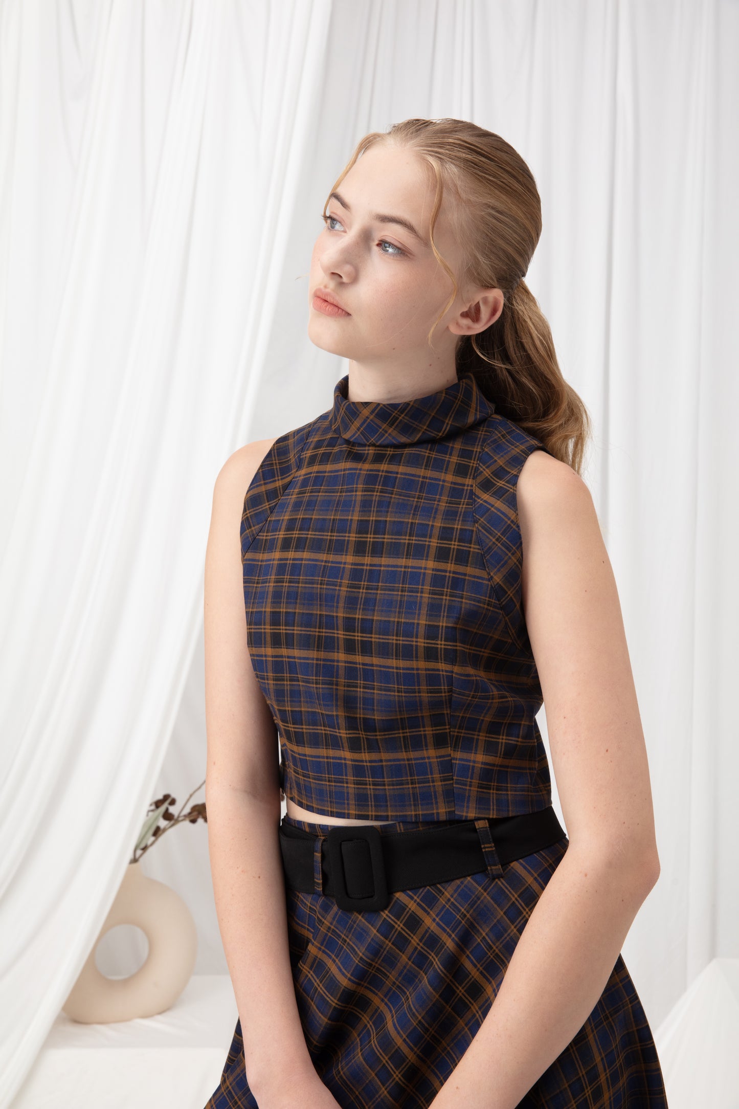 Checked Crop Top
