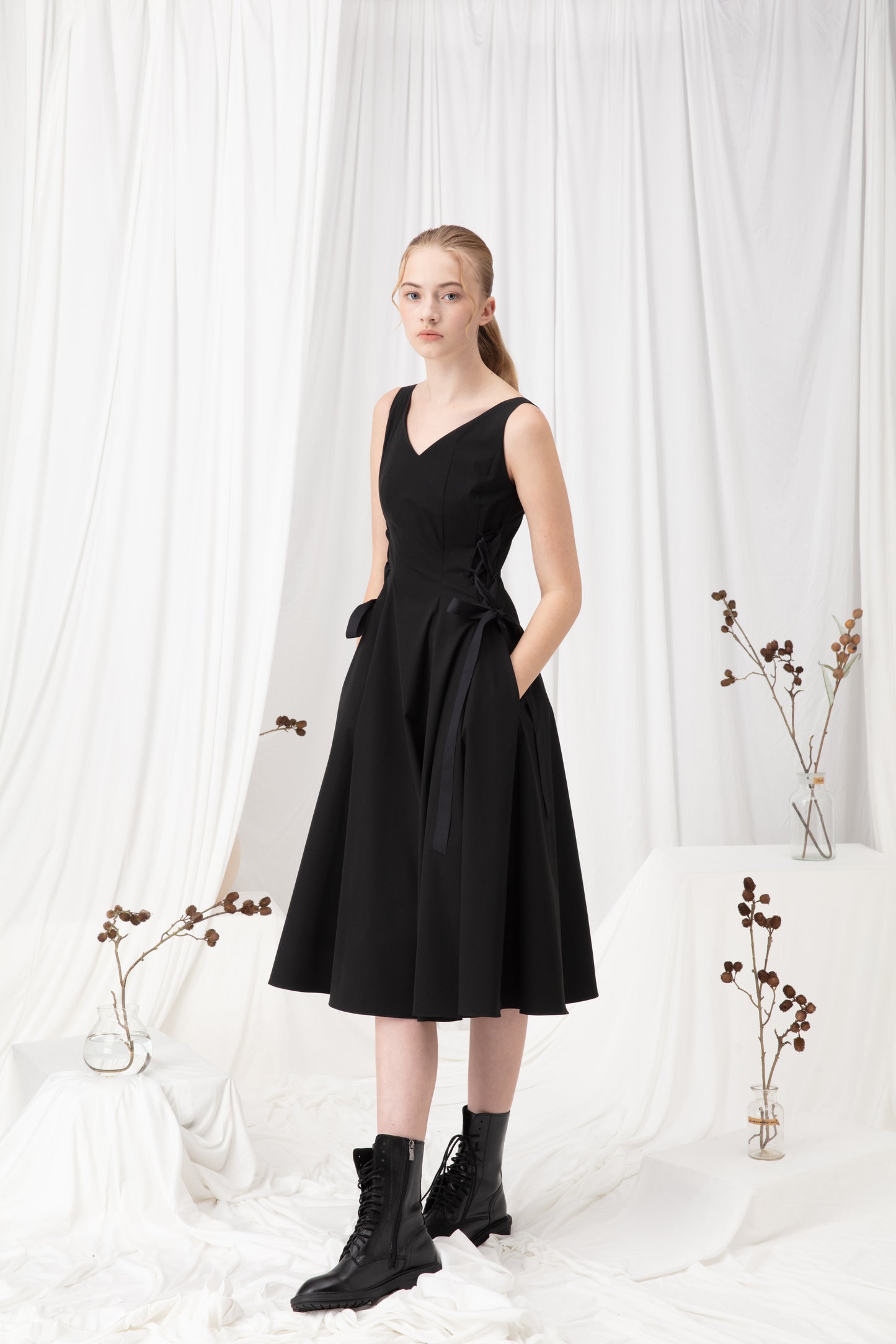 V-Neck A-Line Dress
