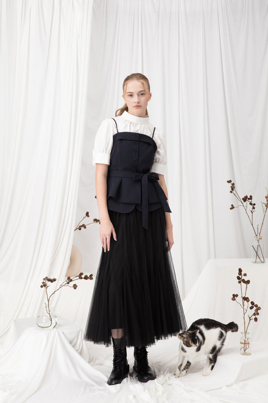 Striped Belted Tank Top