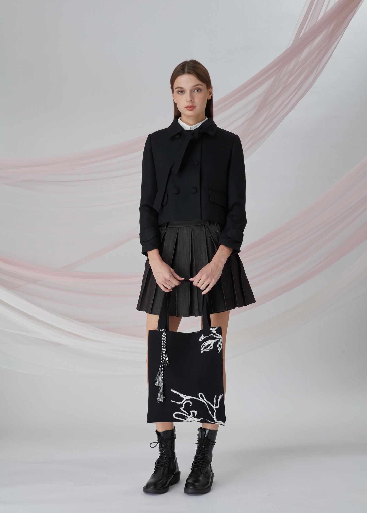 Wool Flated Double-Breasted Coat