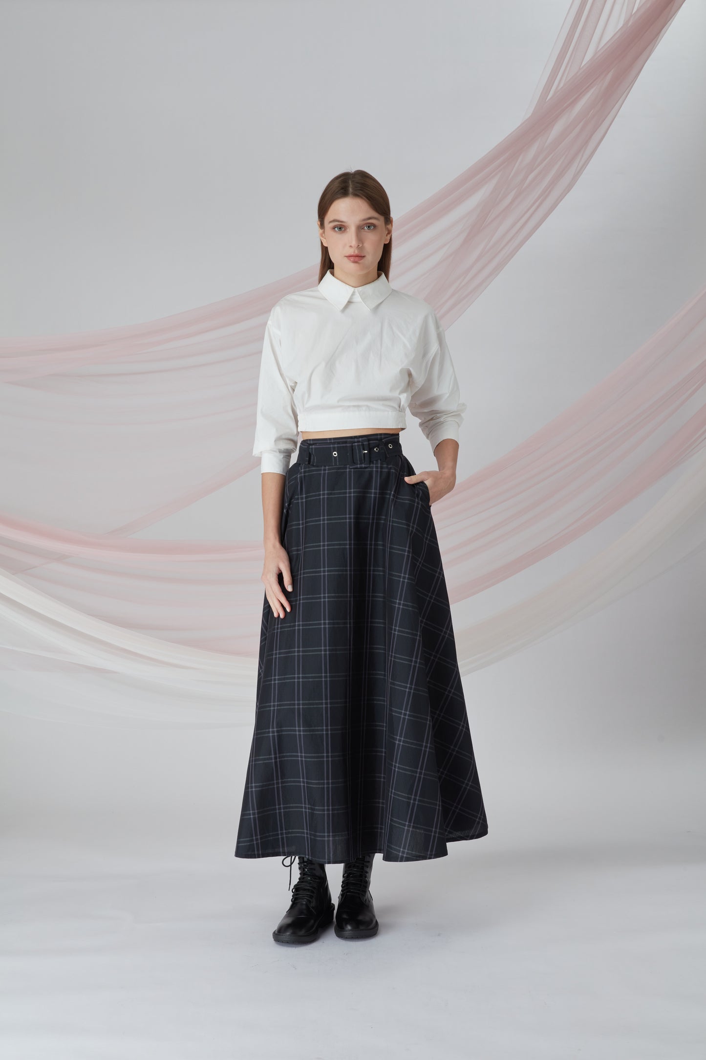 Check A Line Skirt