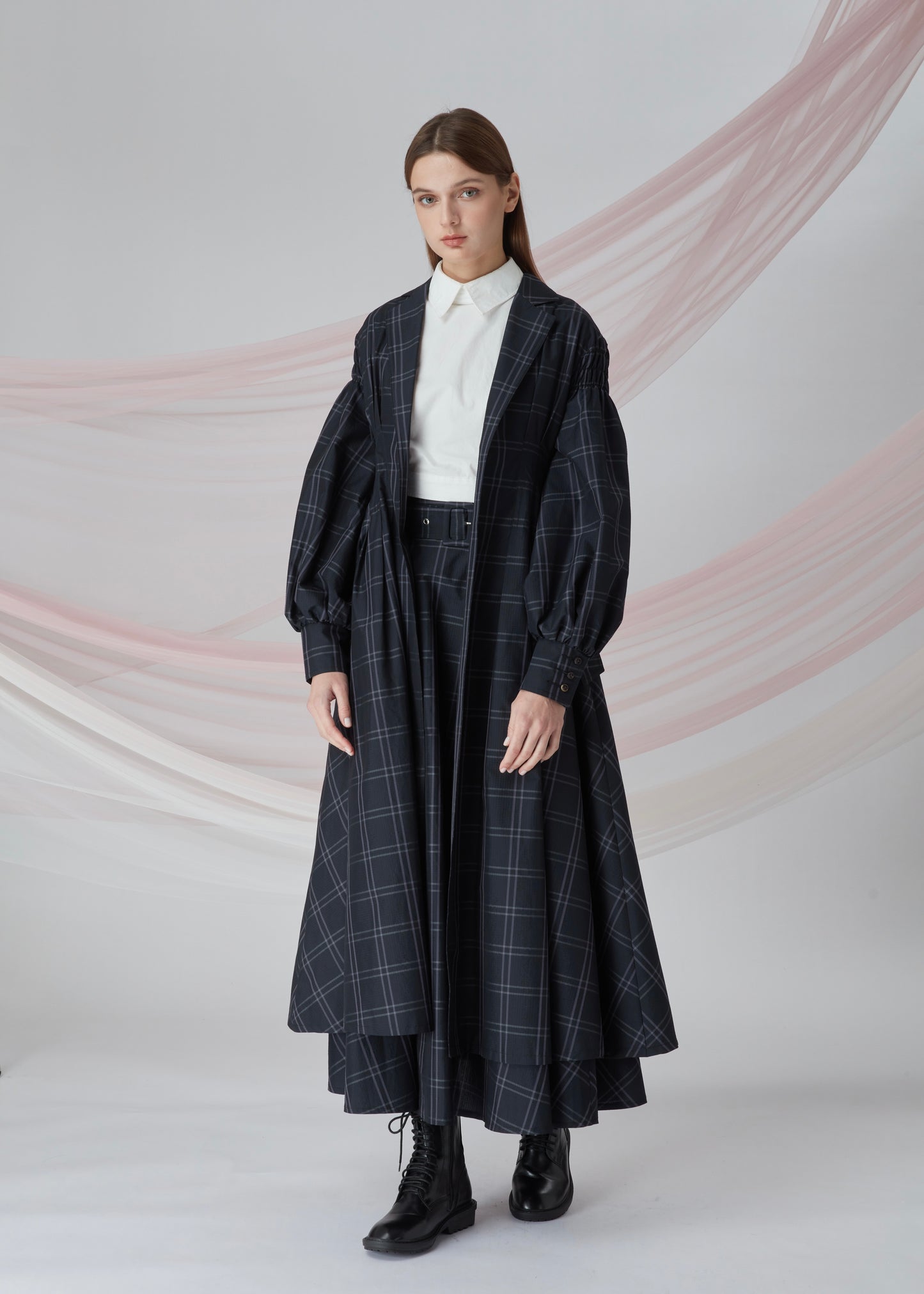 Puff Sleeve Trench Coat