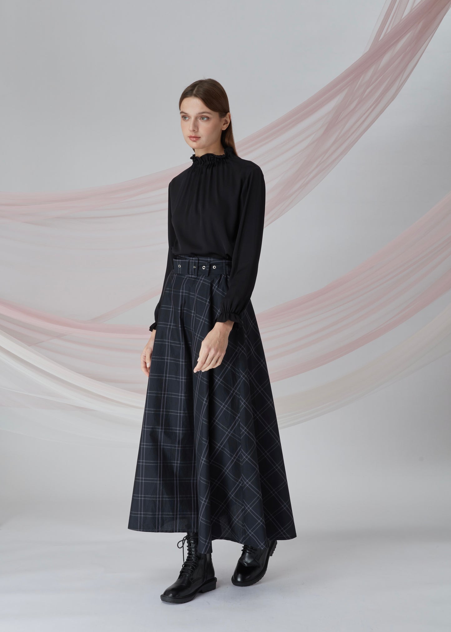 Check A Line Skirt