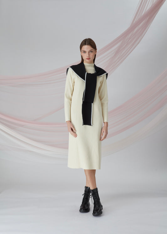 Knit Maxi Dress With Cape