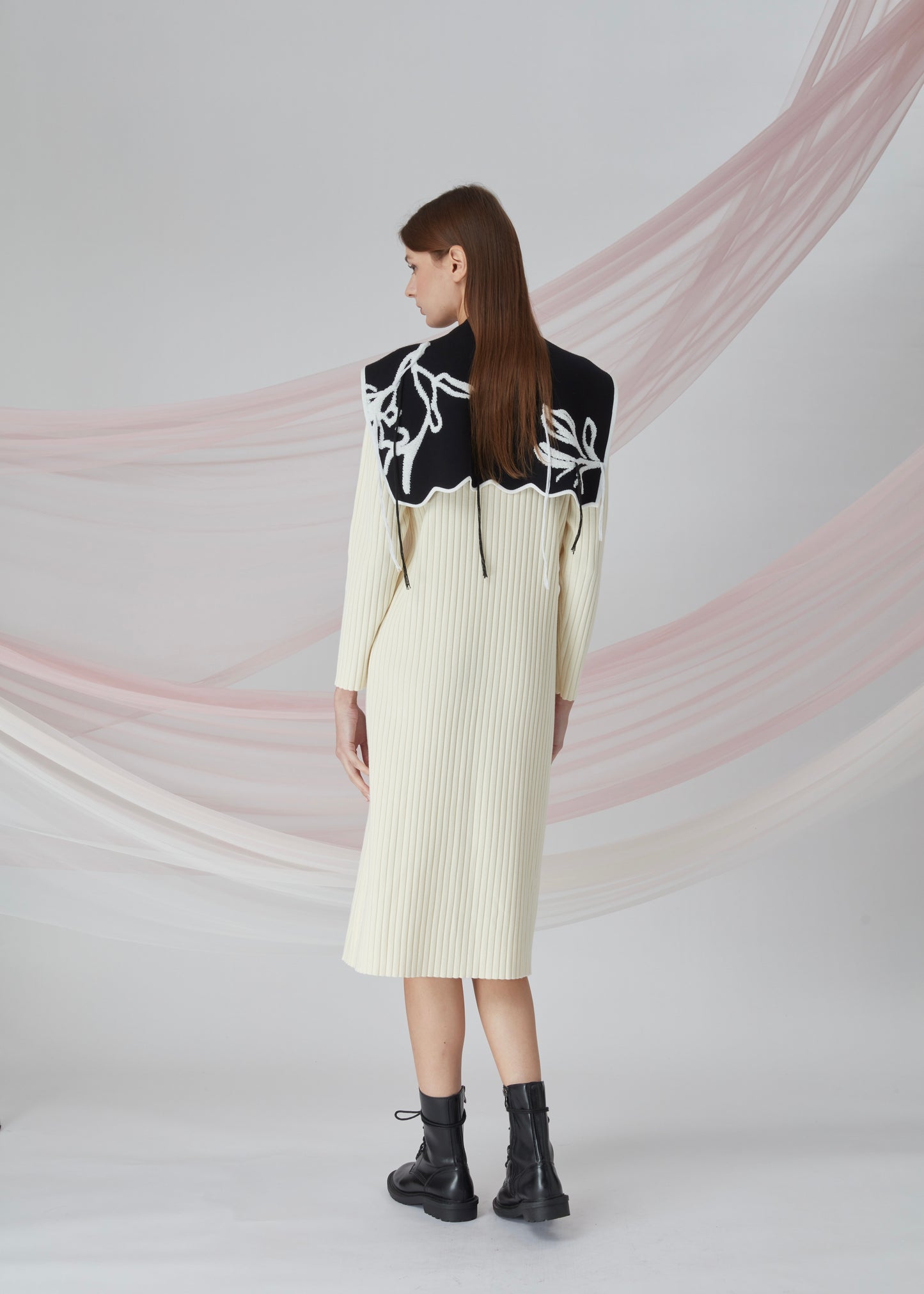 Knit Maxi Dress With Cape