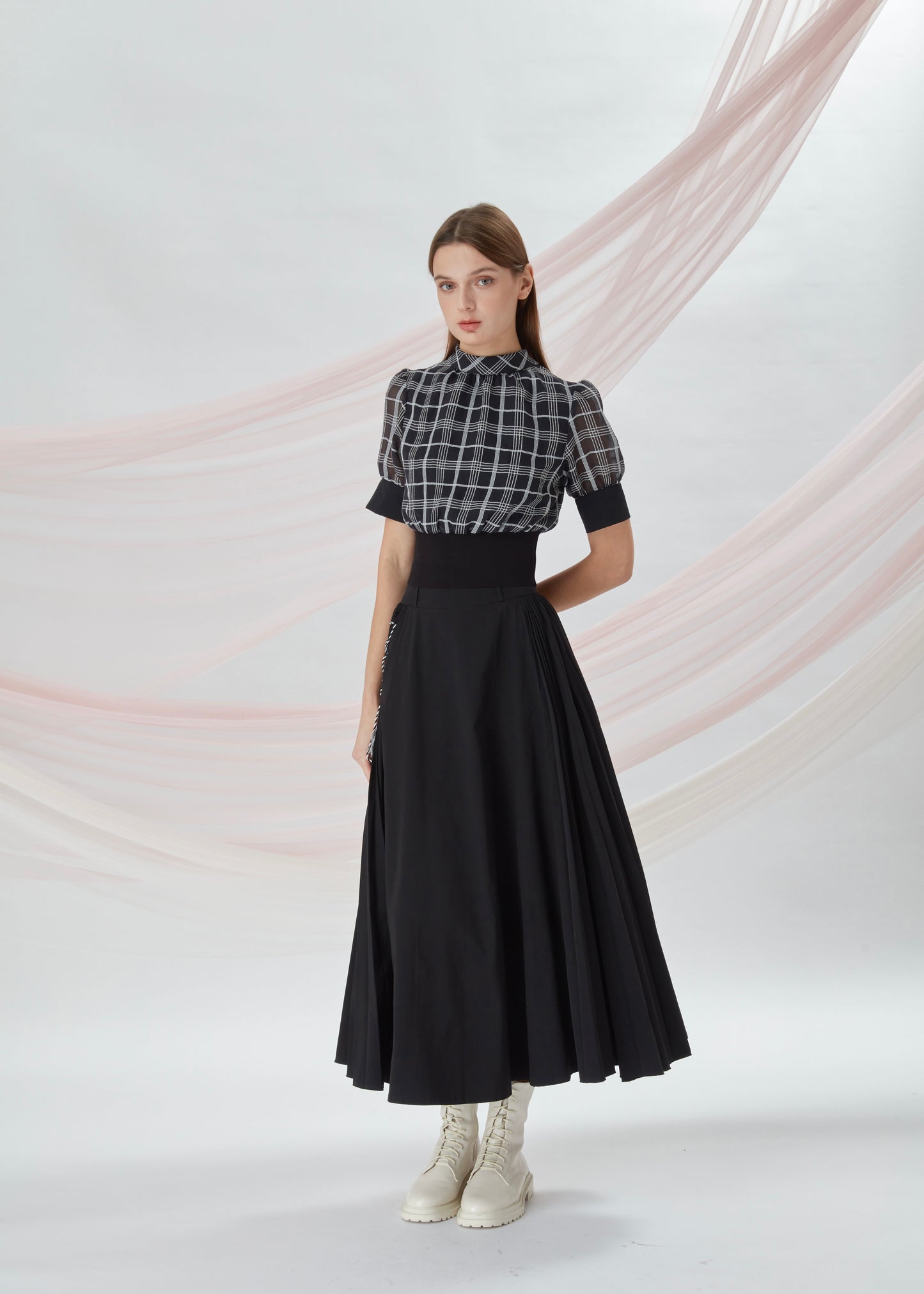 Checked Pattern Crop Top