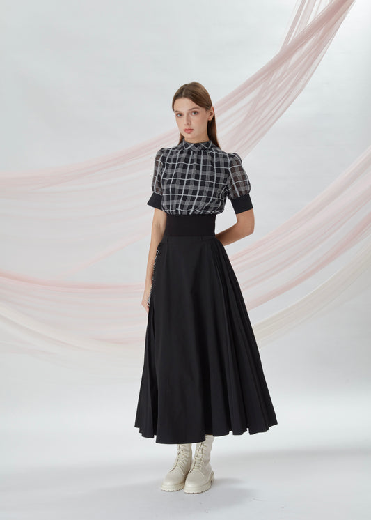 Checked Pattern Crop Top