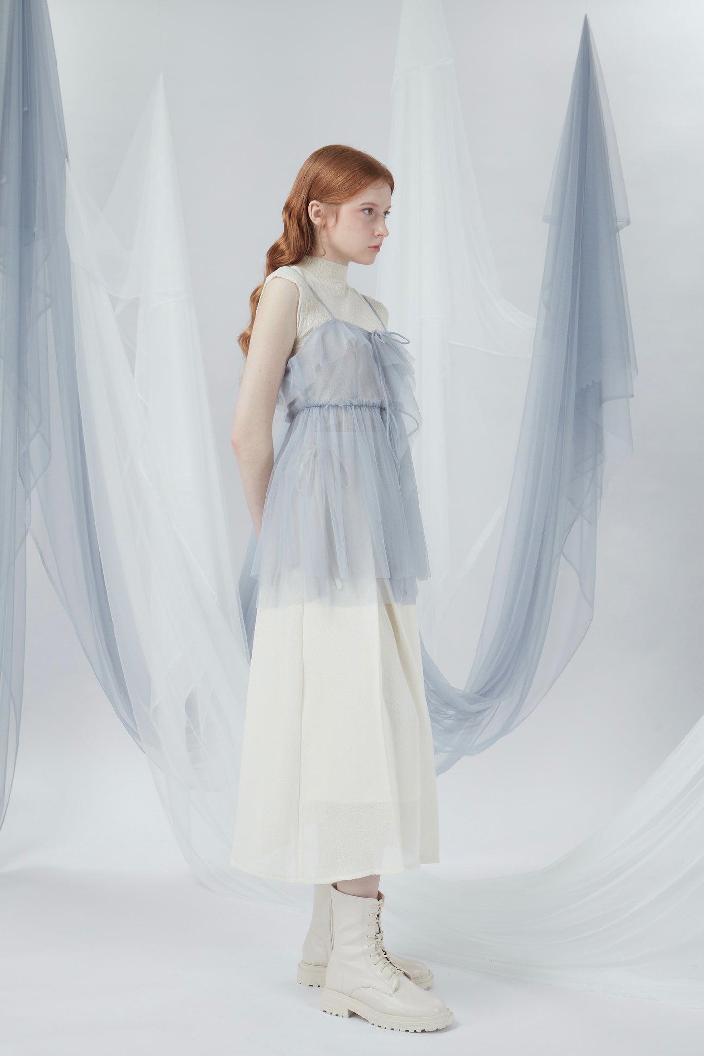 Ribbon Details Mesh Top