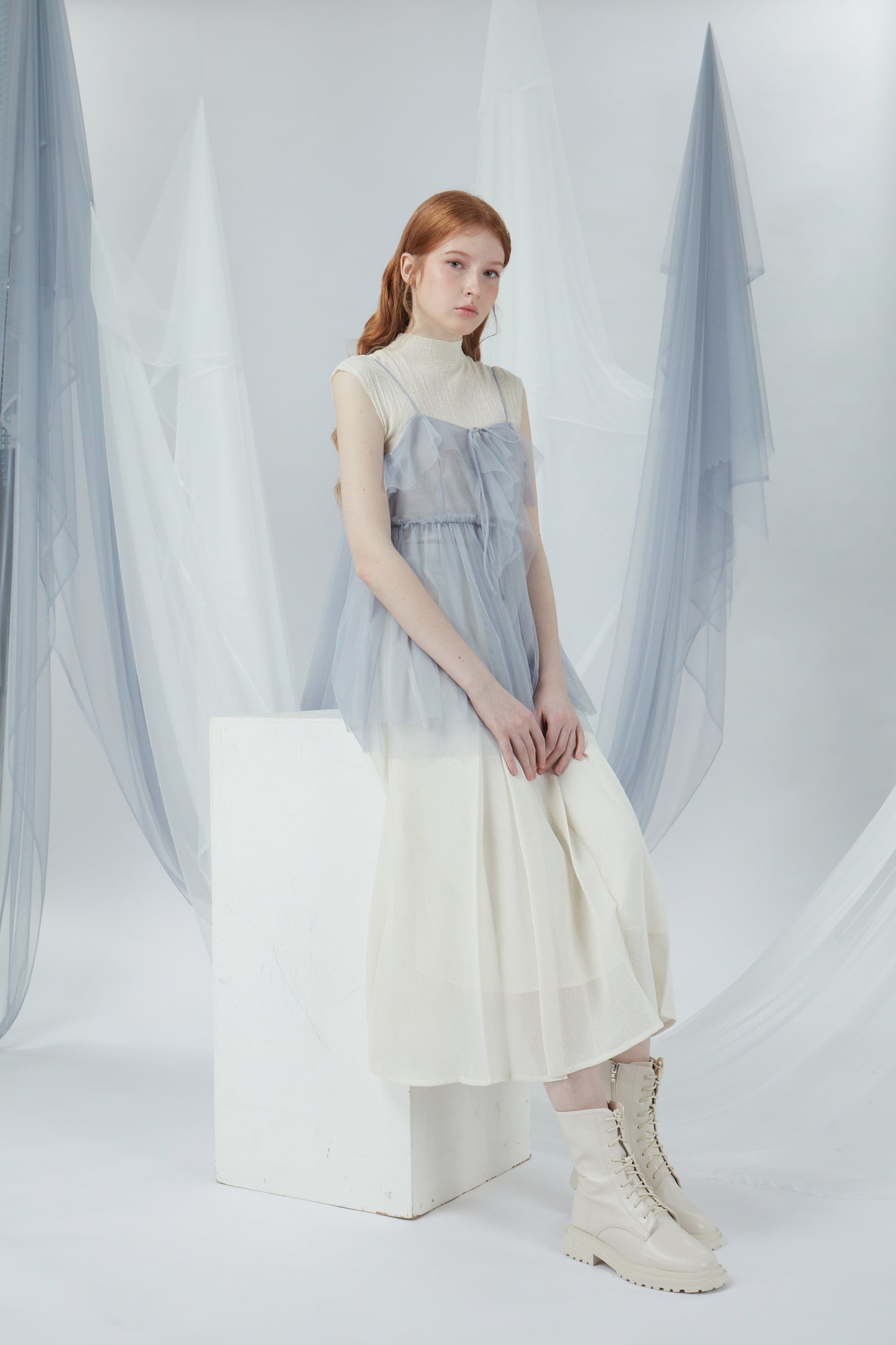 Ribbon Details Mesh Top