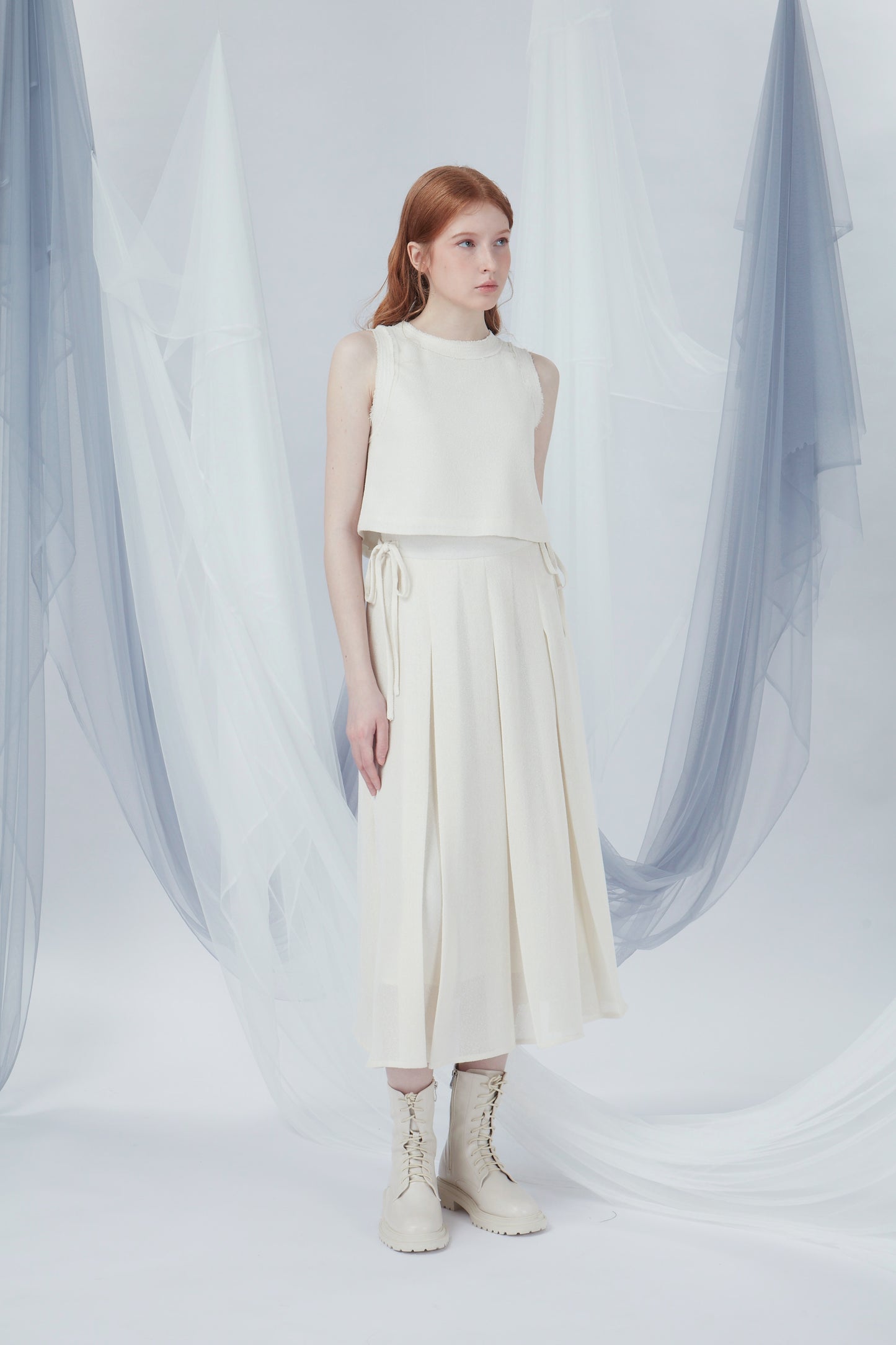 Ribbon Details Maxi Skirt