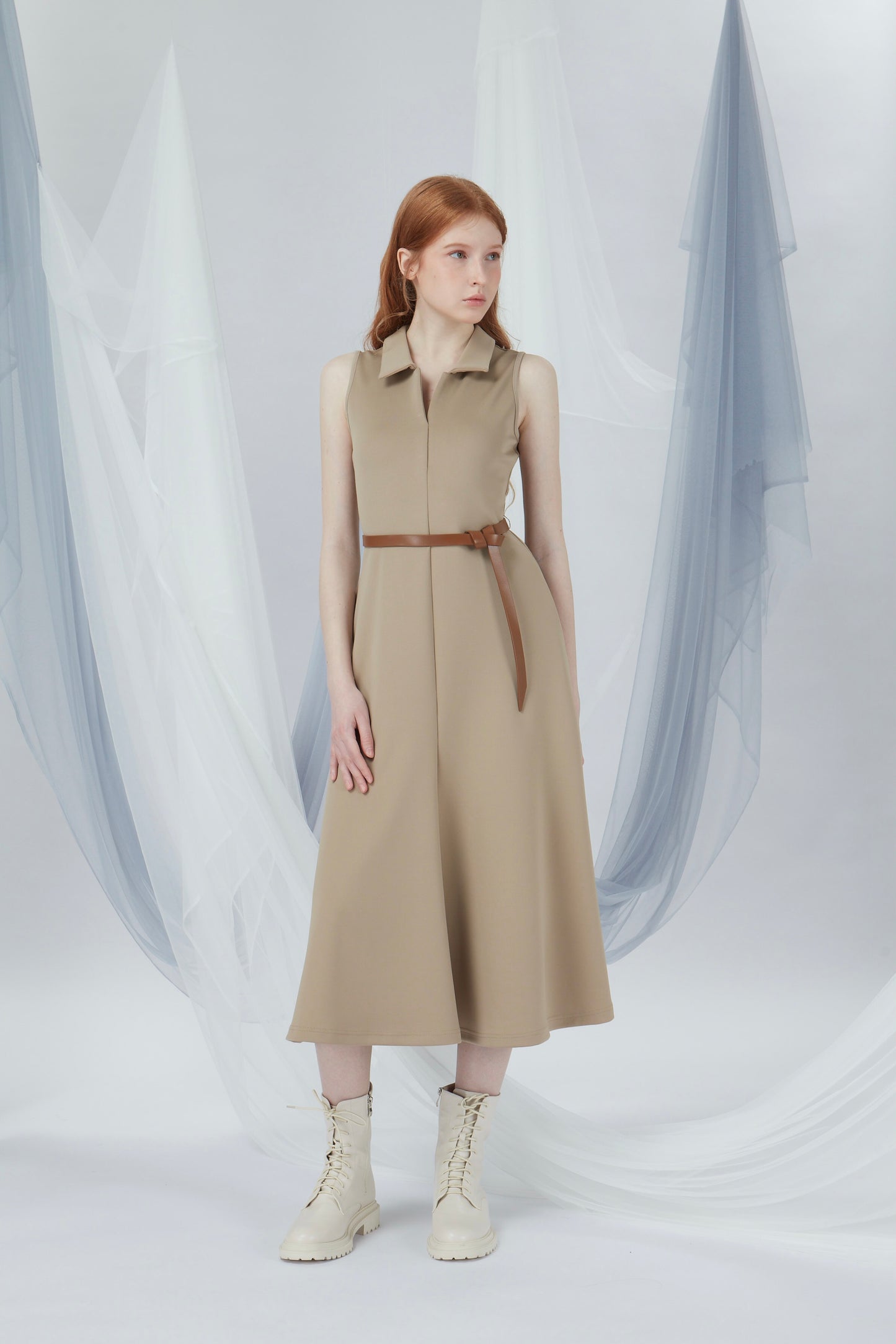 V Neck Maxi Dress (With Belt)