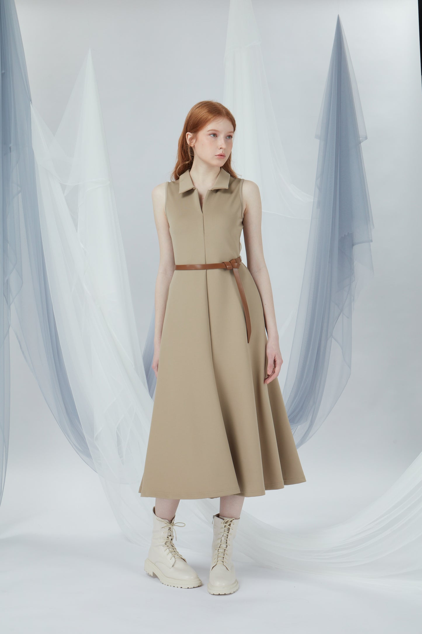 V Neck Maxi Dress (With Belt)