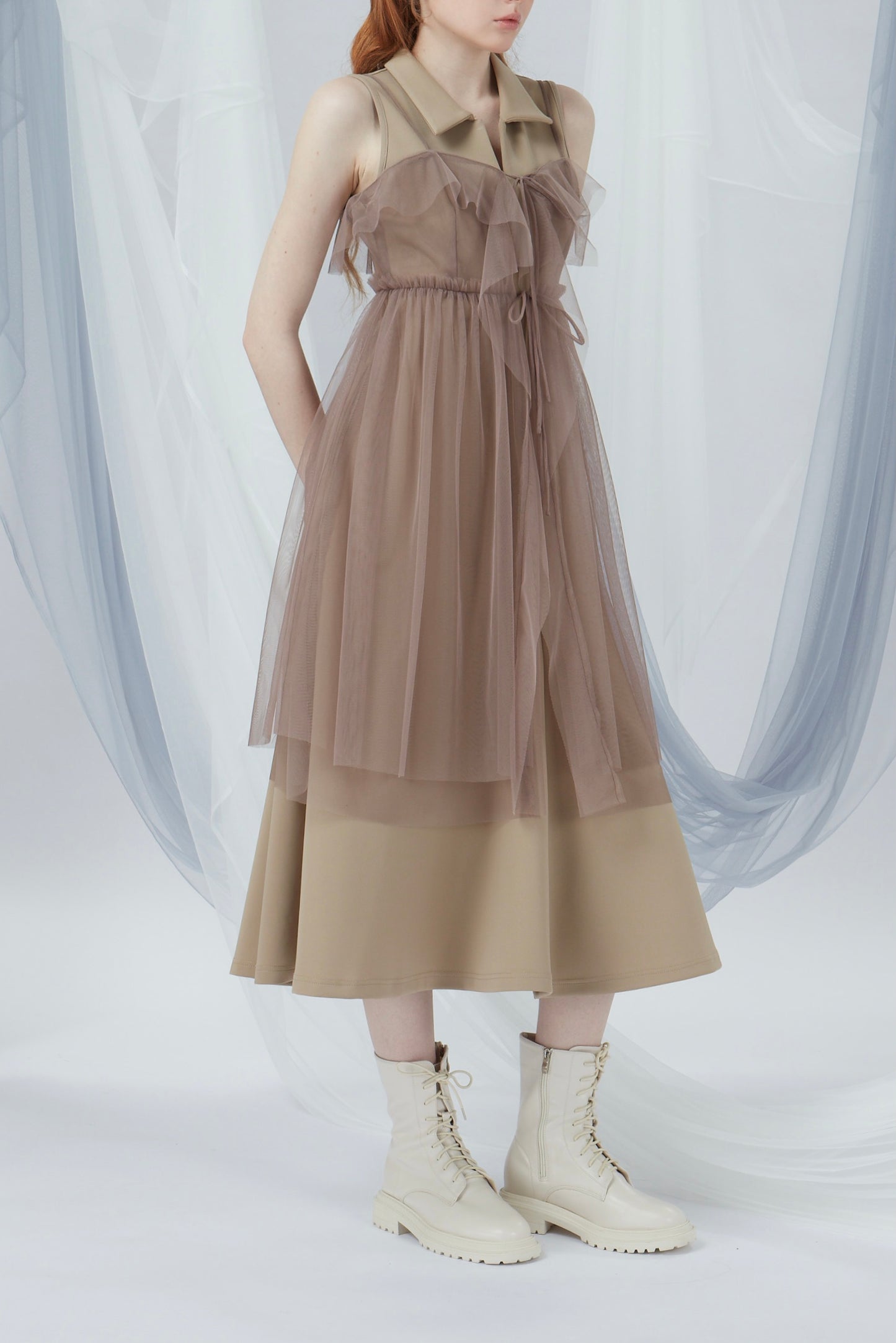 Ribbon Details Mesh Top