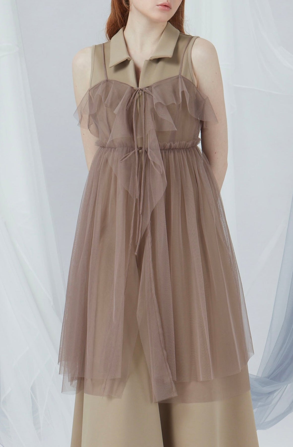 Ribbon Details Mesh Top