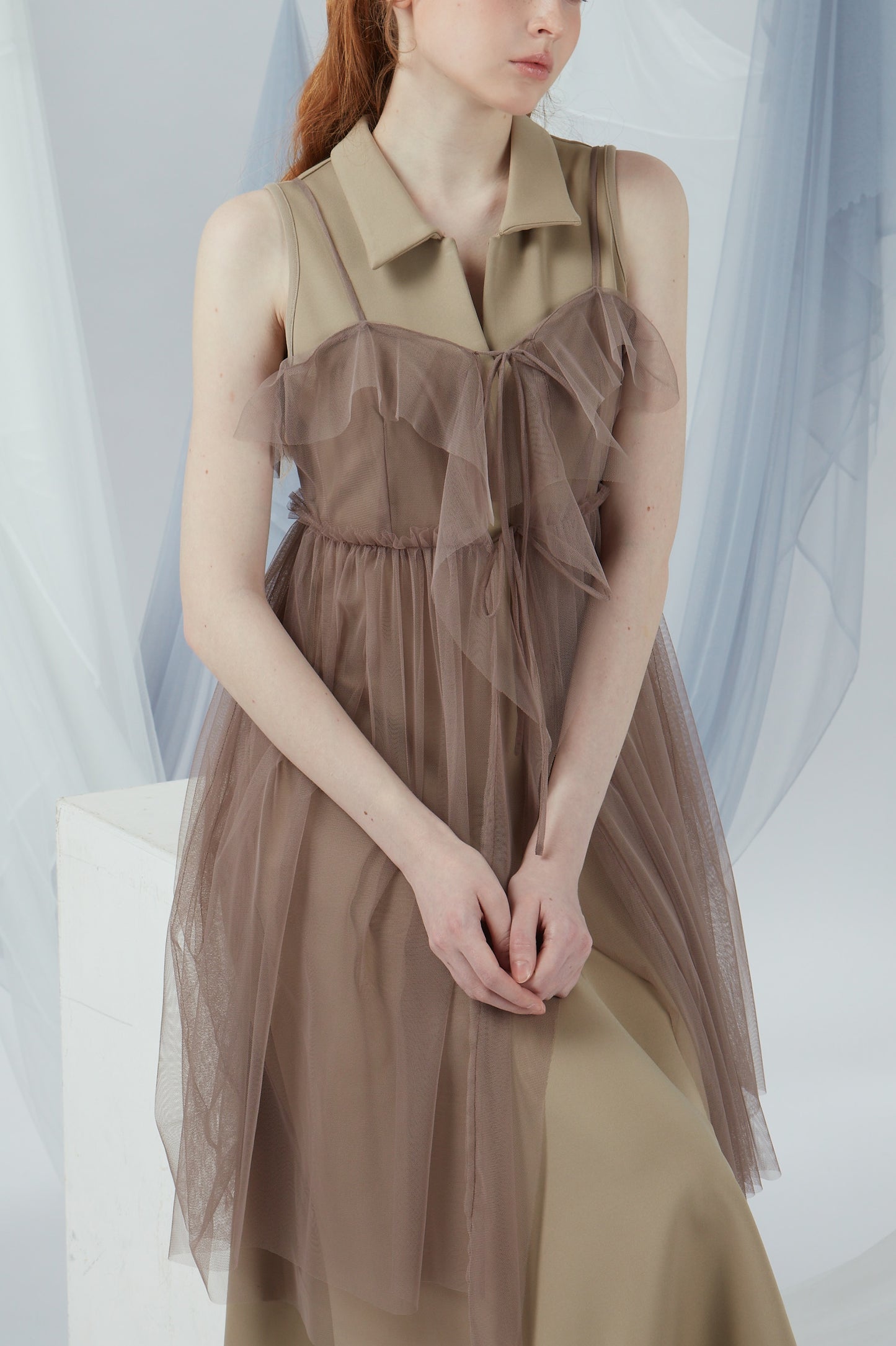 Ribbon Details Mesh Top