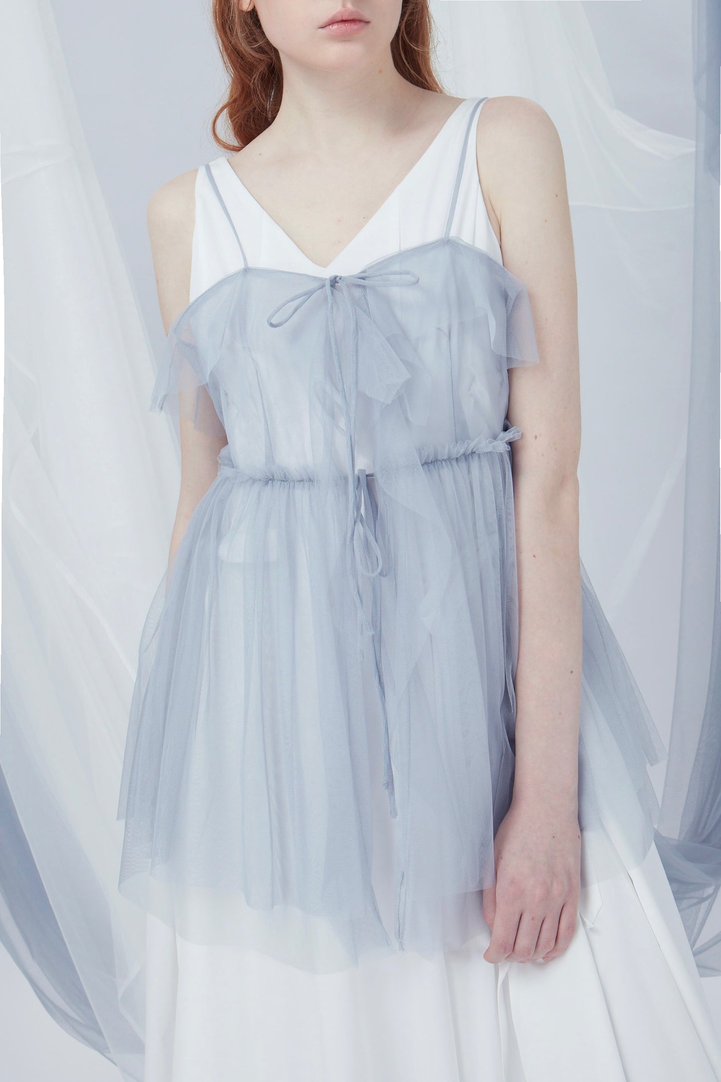 Ribbon Details Mesh Top