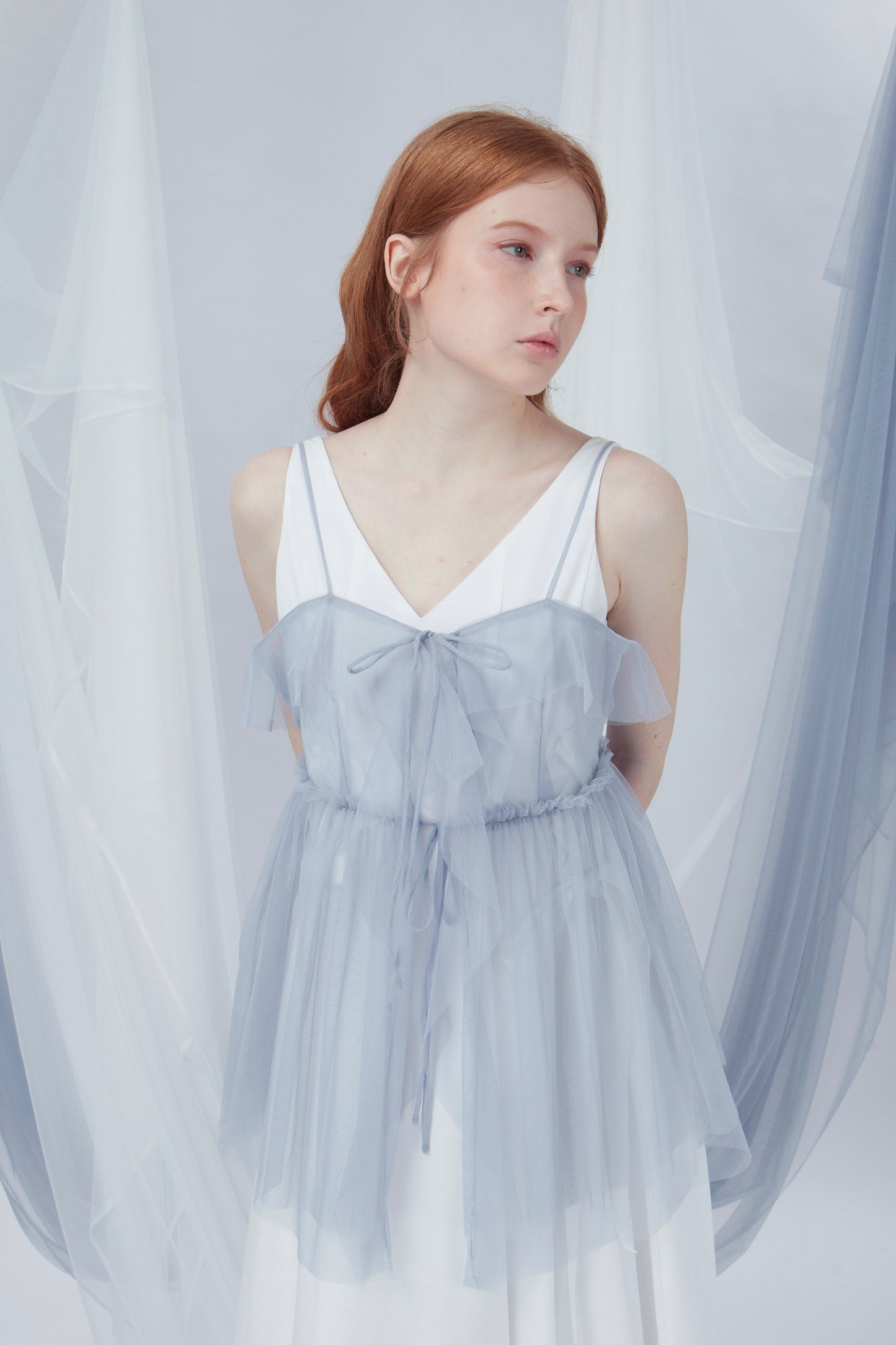 Ribbon Details Mesh Top