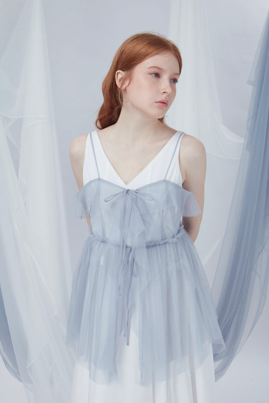 Ribbon Details Mesh Top