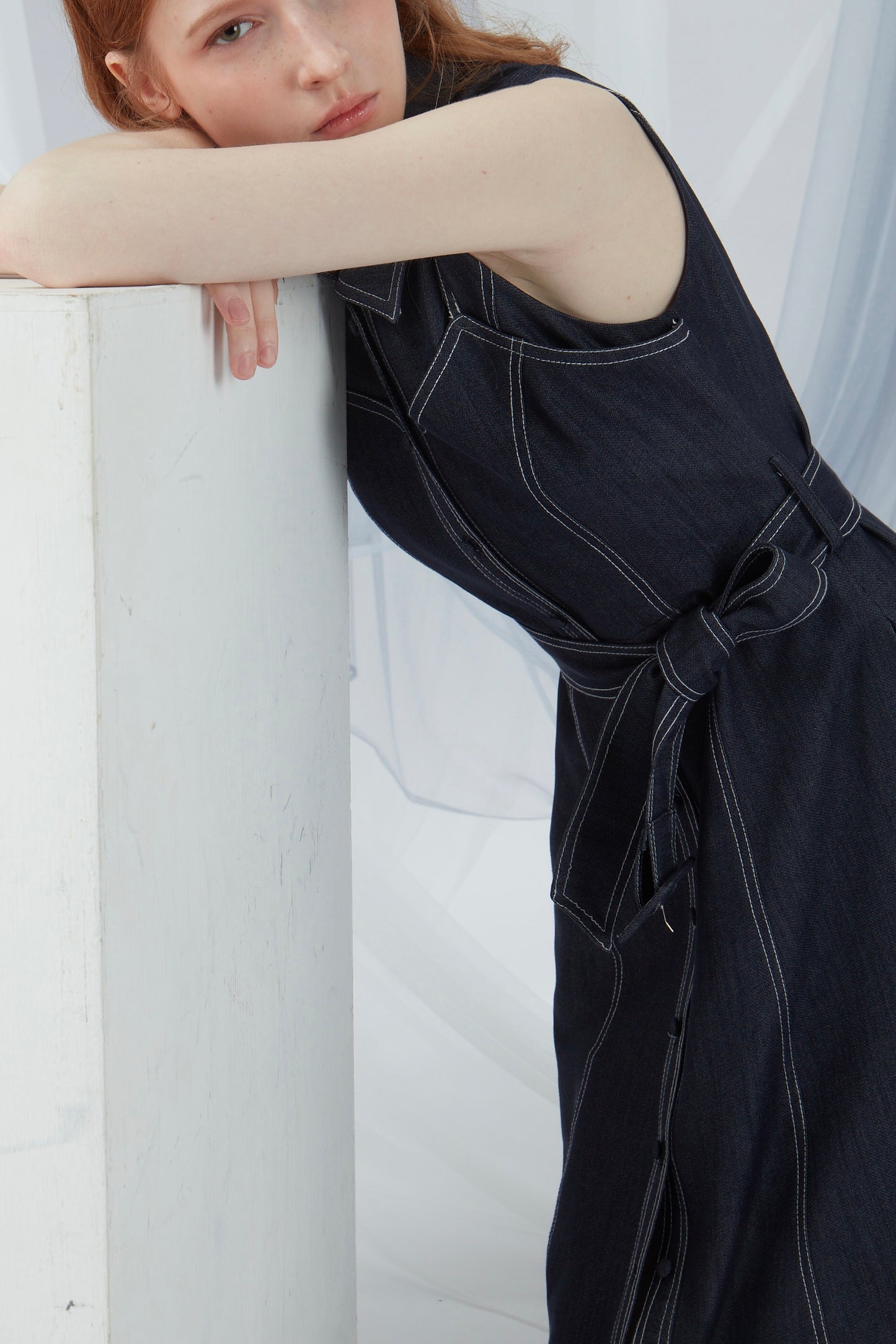 Denim Fake Two-piece Dress
