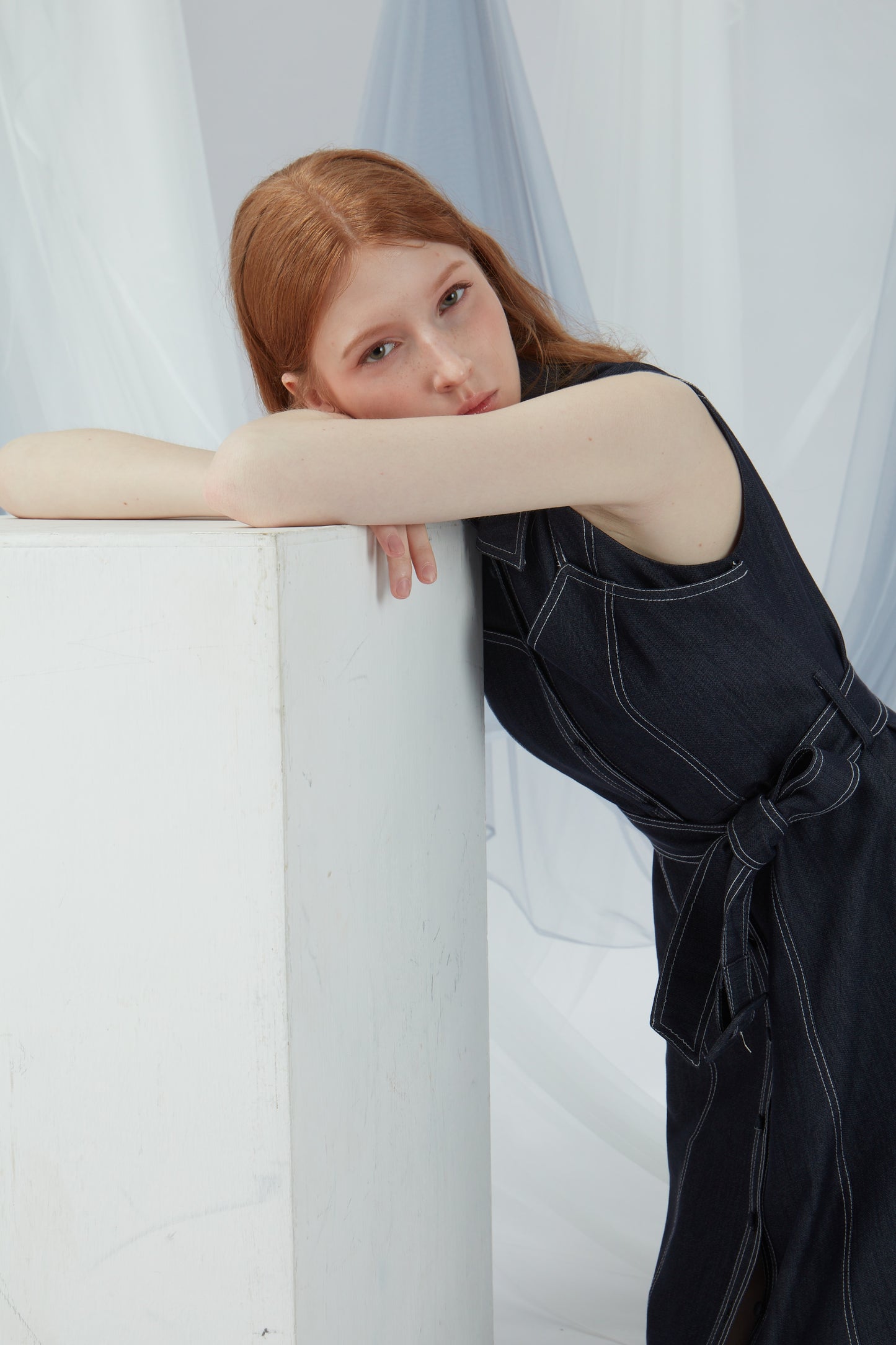 Denim Fake Two-piece Dress