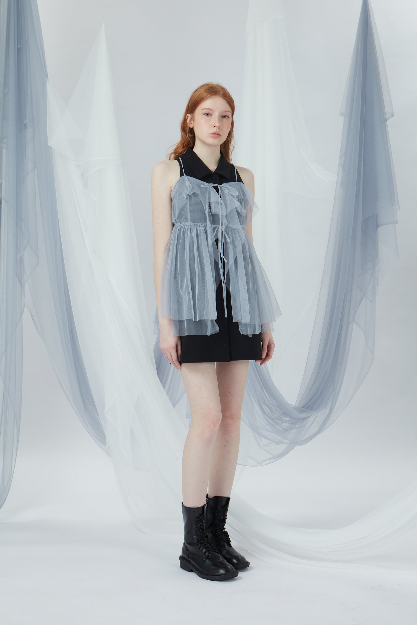 Ribbon Details Mesh Top