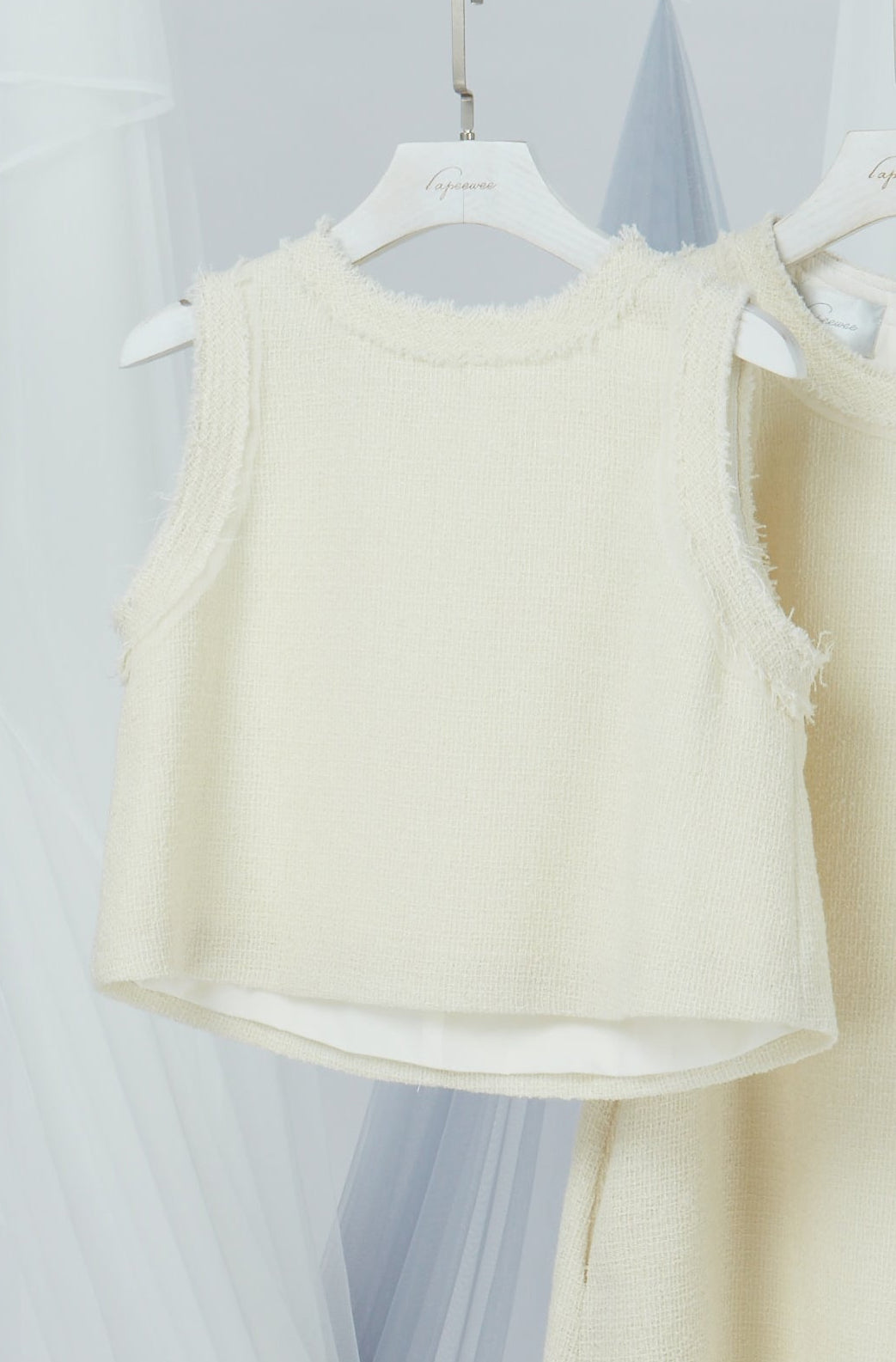 Sleeveless Crop Top（Tweed)