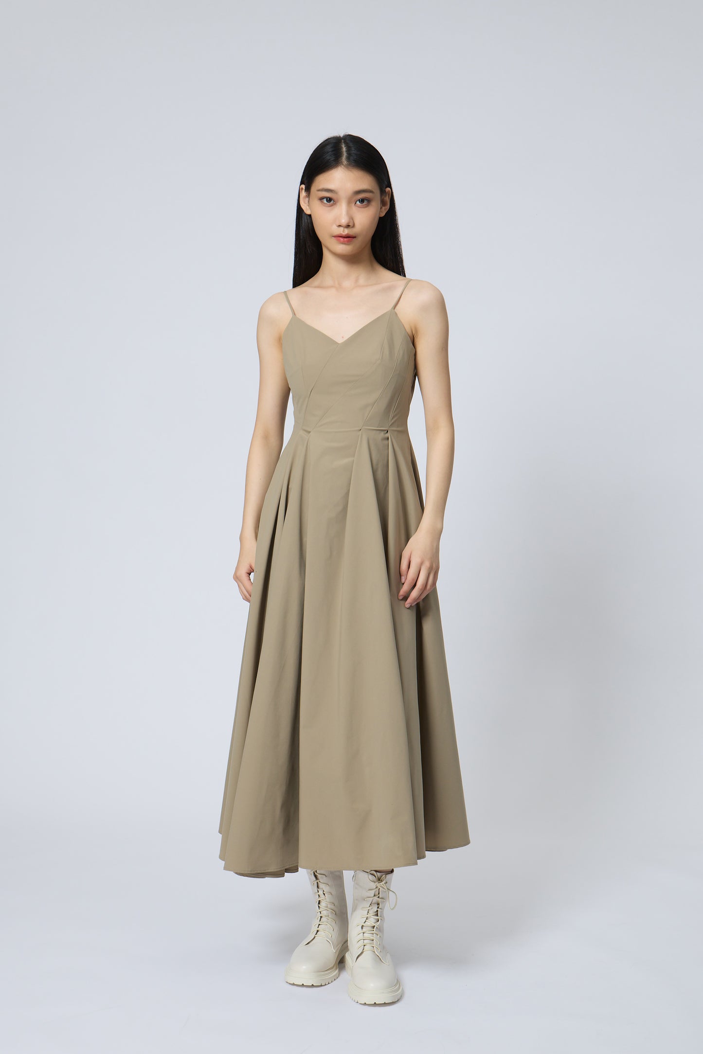 Fit-and-flare maxi dress