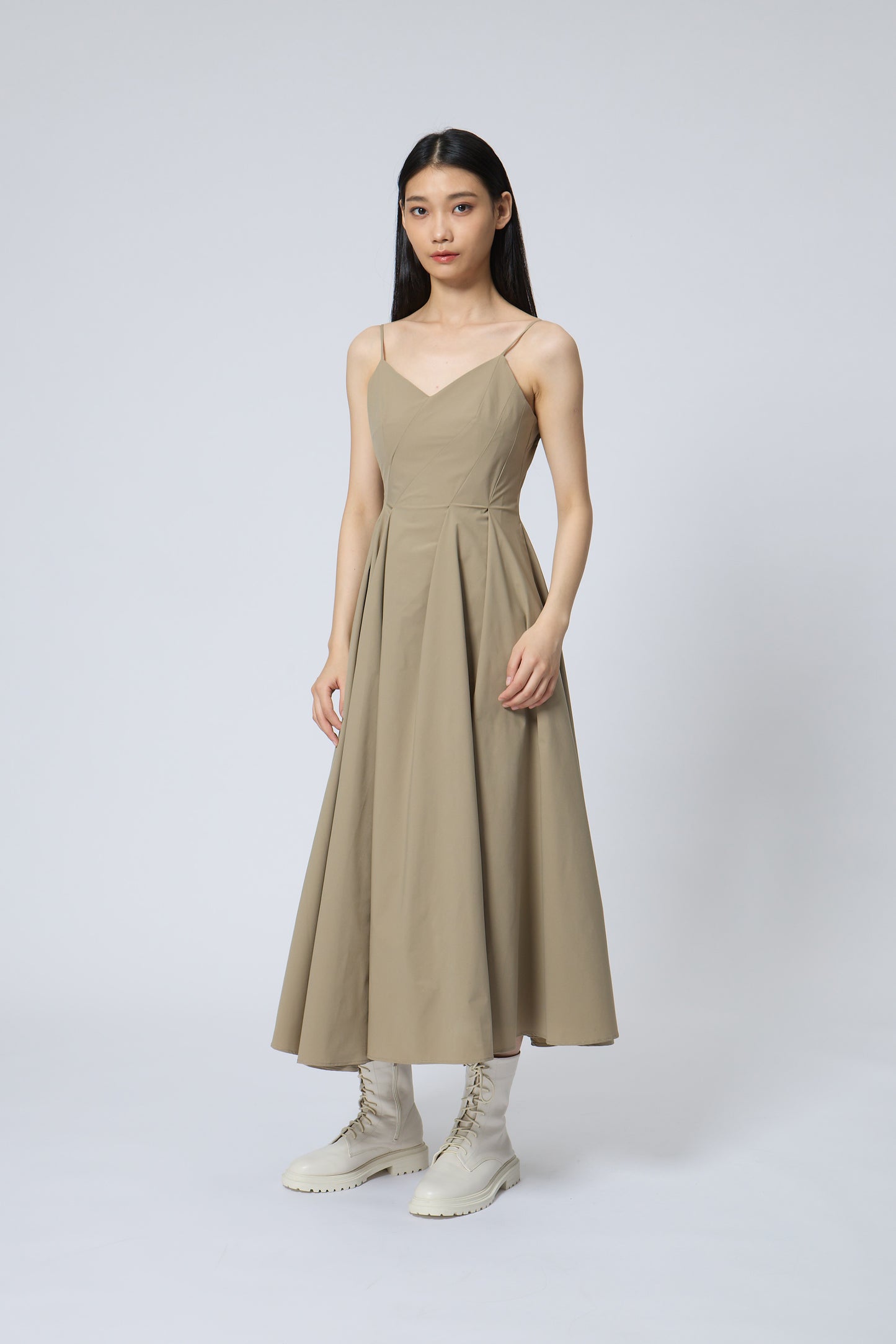 Fit-and-flare maxi dress