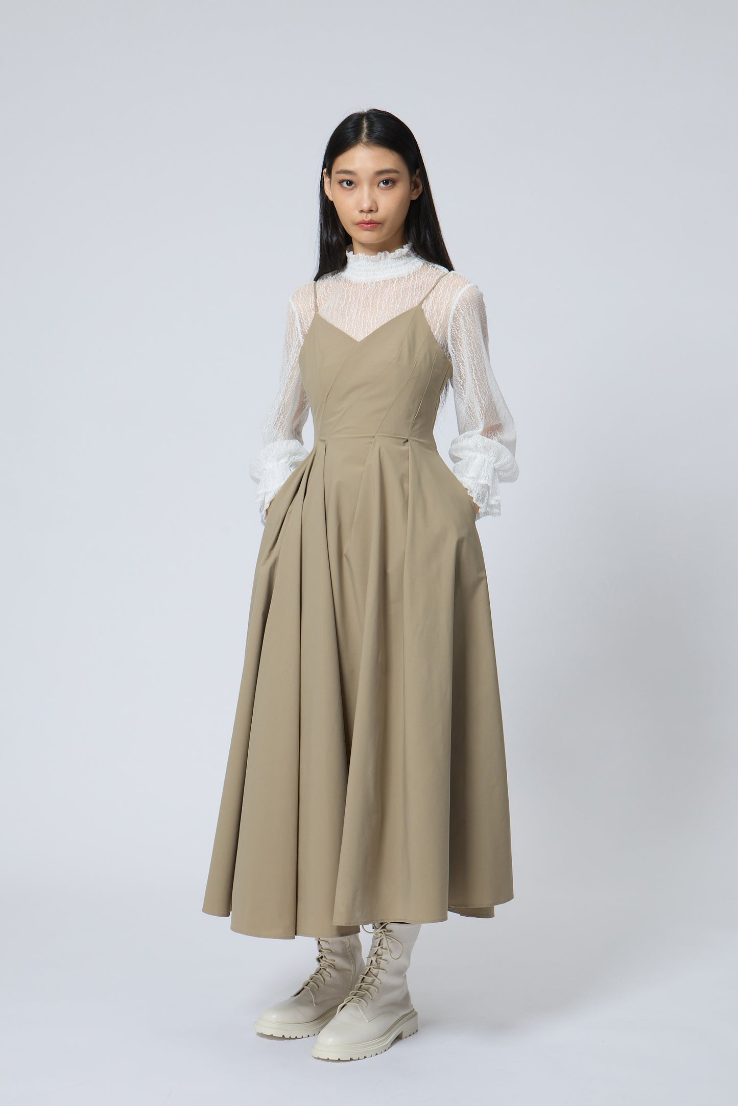 Fit-and-flare maxi dress