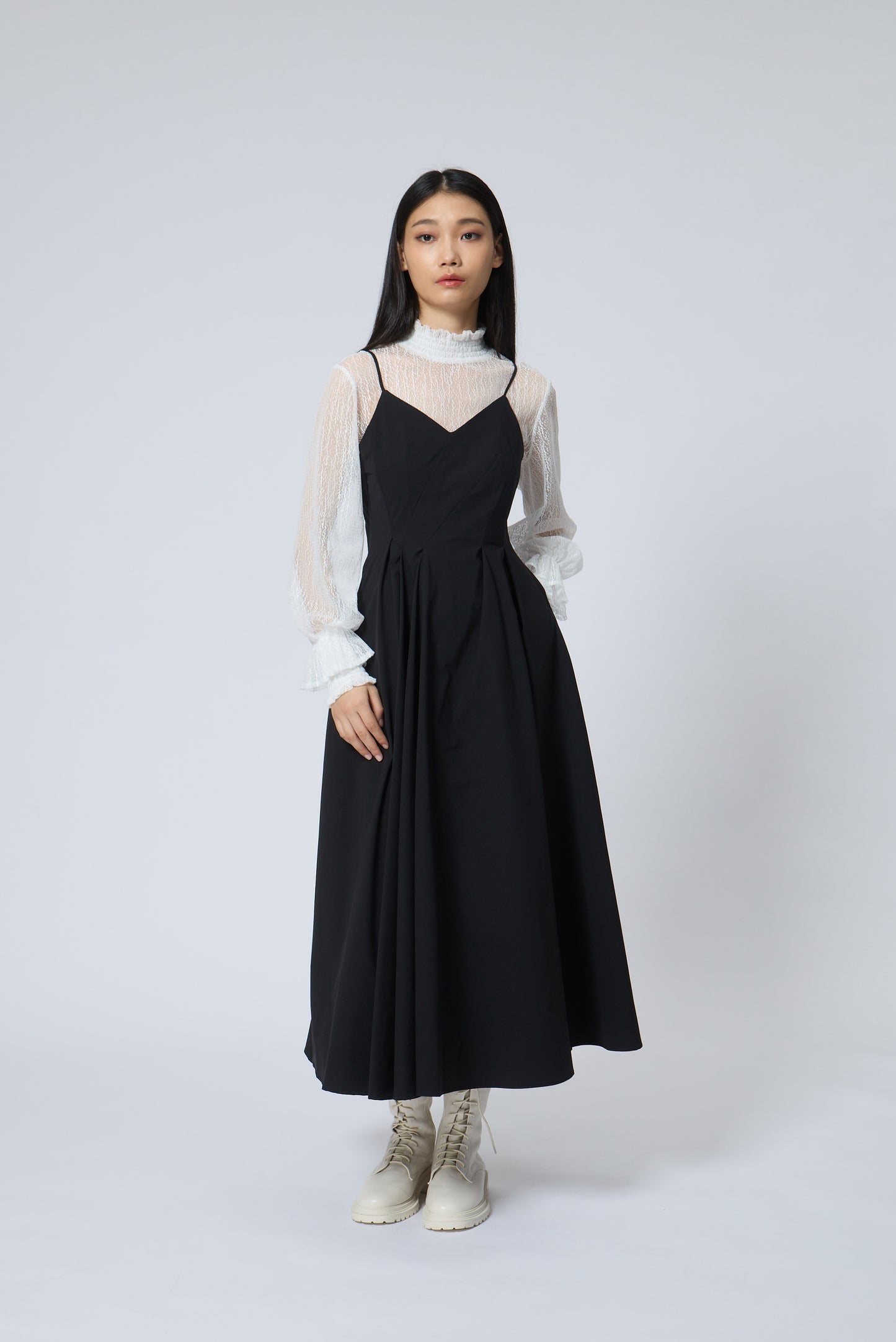 Fit-and-flare maxi dress