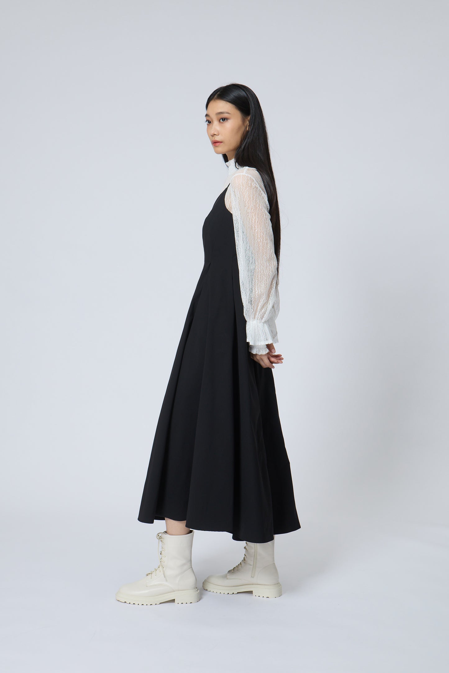 Fit-and-flare maxi dress